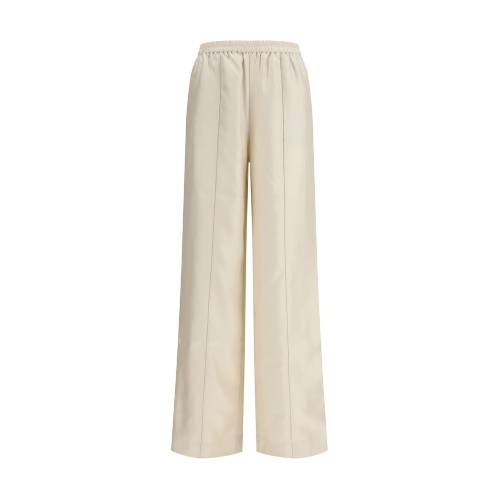 Loulou De Saison Beige Silk Casual Pants | Regal Royce