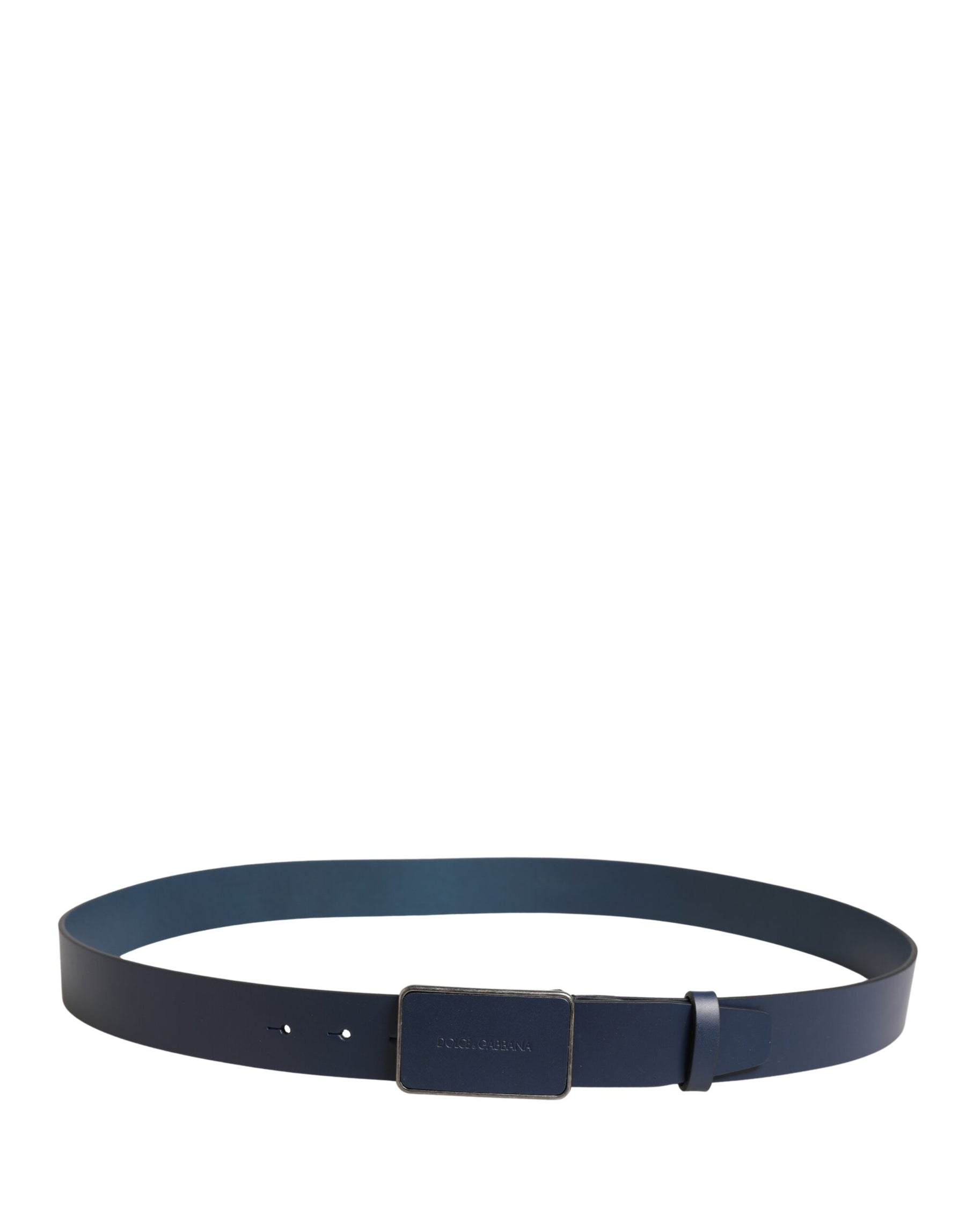 Dolce & Gabbana Blue Leather Logo Metal Buckle Men Belt | Regal Royce