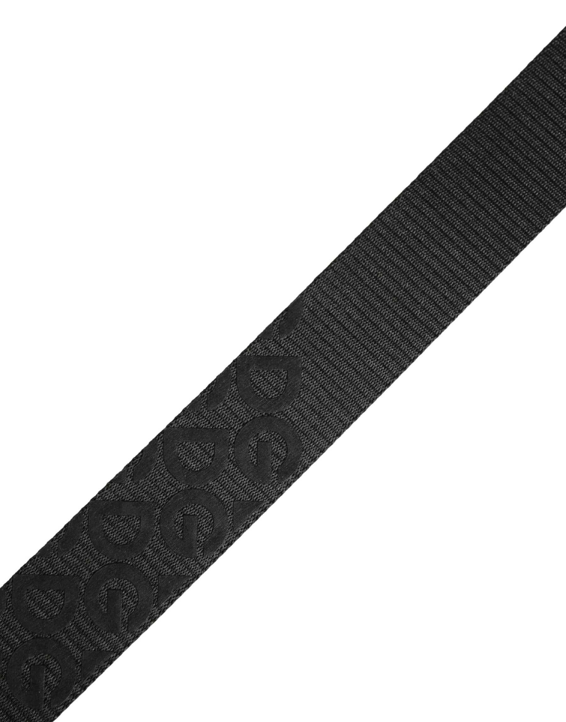 Dolce & Gabbana Black Logo Monogram Silver Metal Buckle Belt | Regal Royce