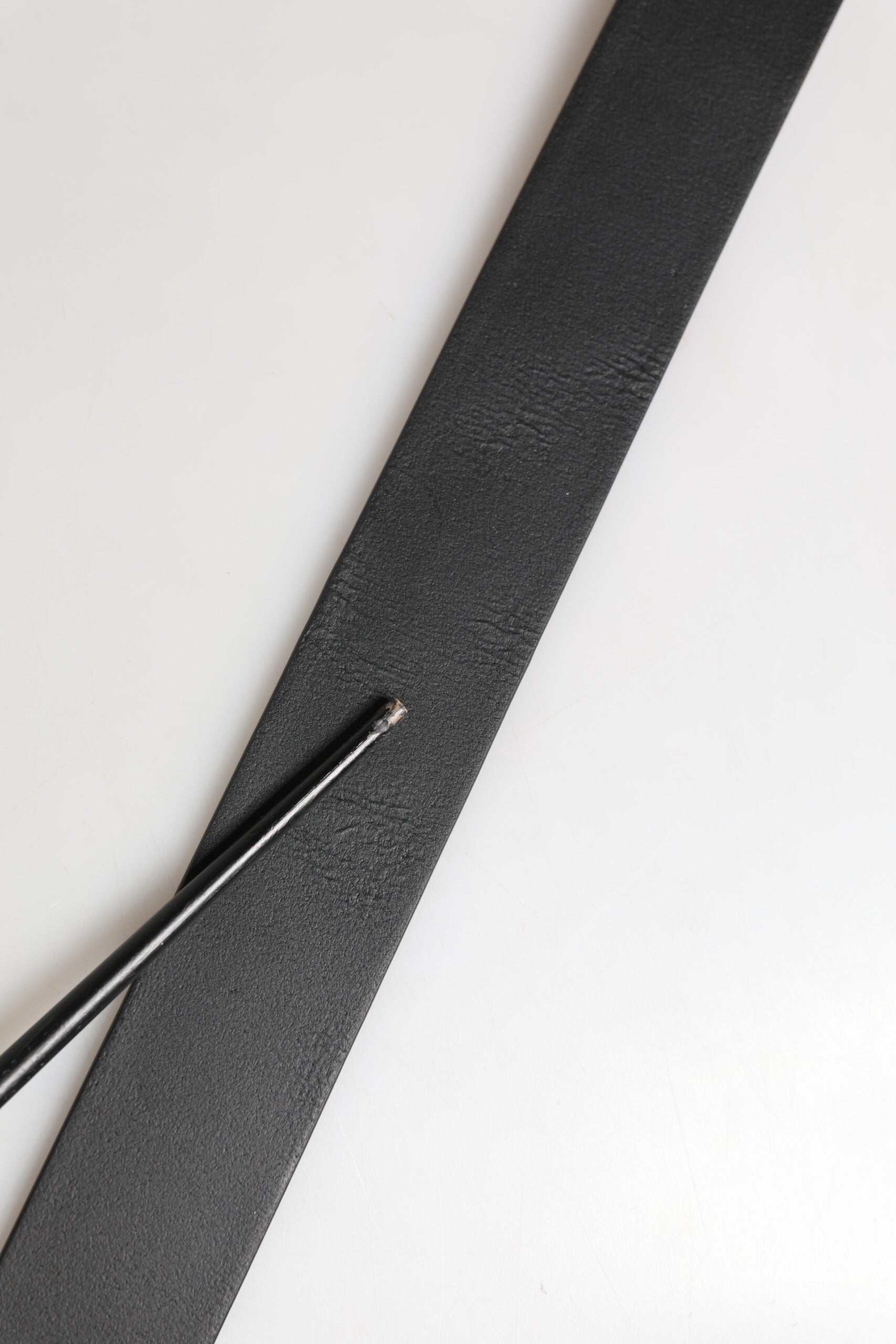 Dolce & Gabbana Black Calf Leather Silver Metal Buckle Belt | Regal Royce