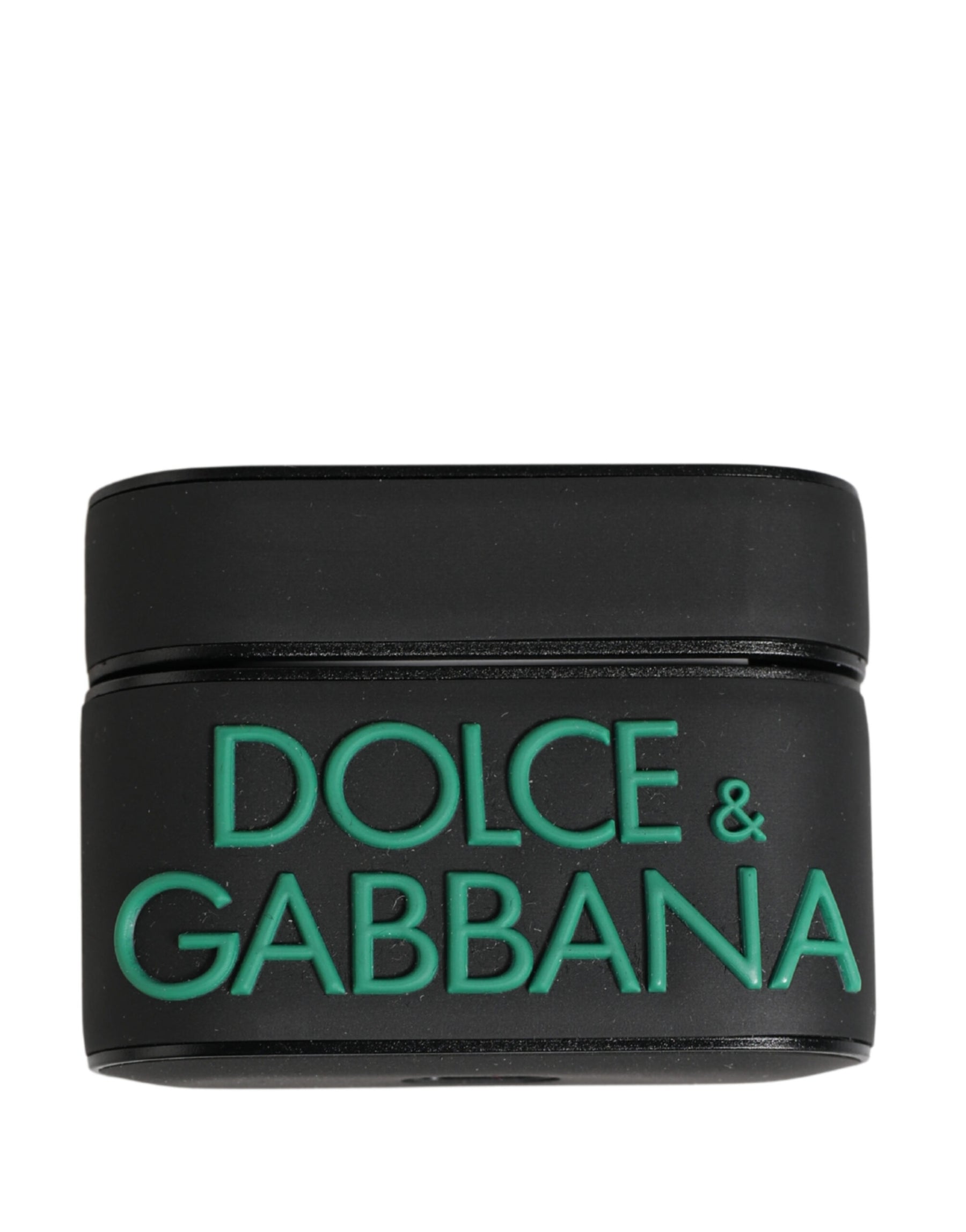 Dolce & Gabbana Black PVC Embossed Logo Flip Holder Women Airpods Case | Regal Royce