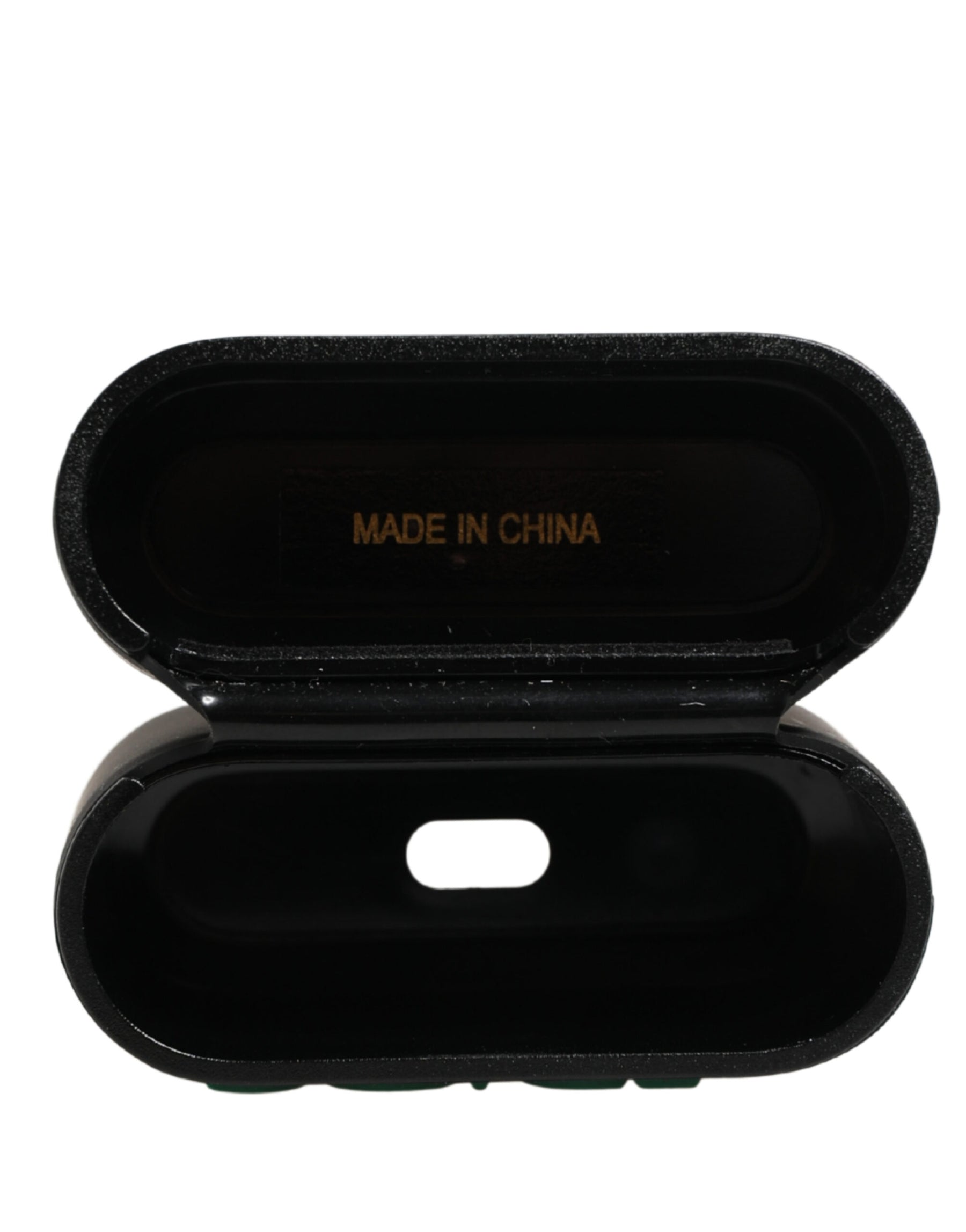 Dolce & Gabbana Black PVC Embossed Logo Flip Holder Women Airpods Case | Regal Royce