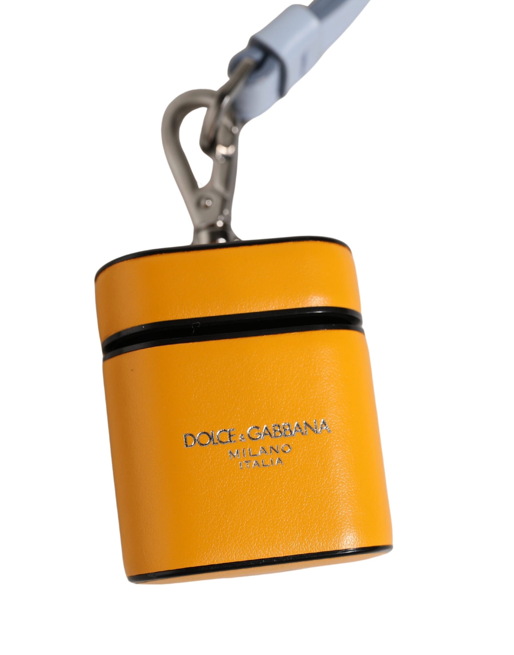 Dolce & Gabbana Case Yellow Calf Leather Logo Flip Holder Strap Airpods | Regal Royce