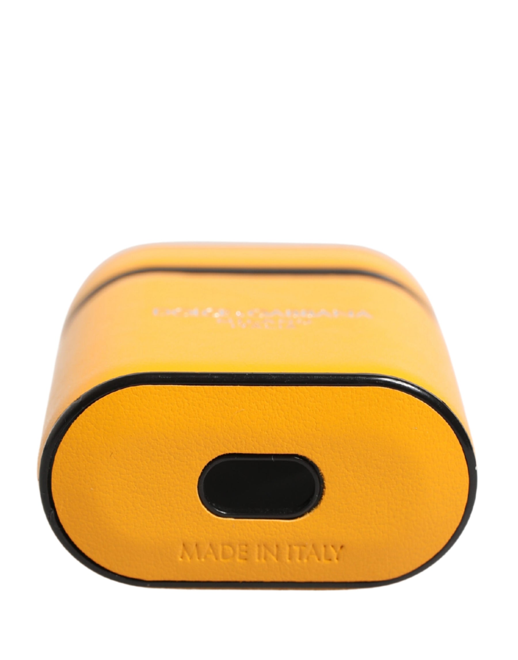 Dolce & Gabbana Case Yellow Calf Leather Logo Flip Holder Strap Airpods | Regal Royce