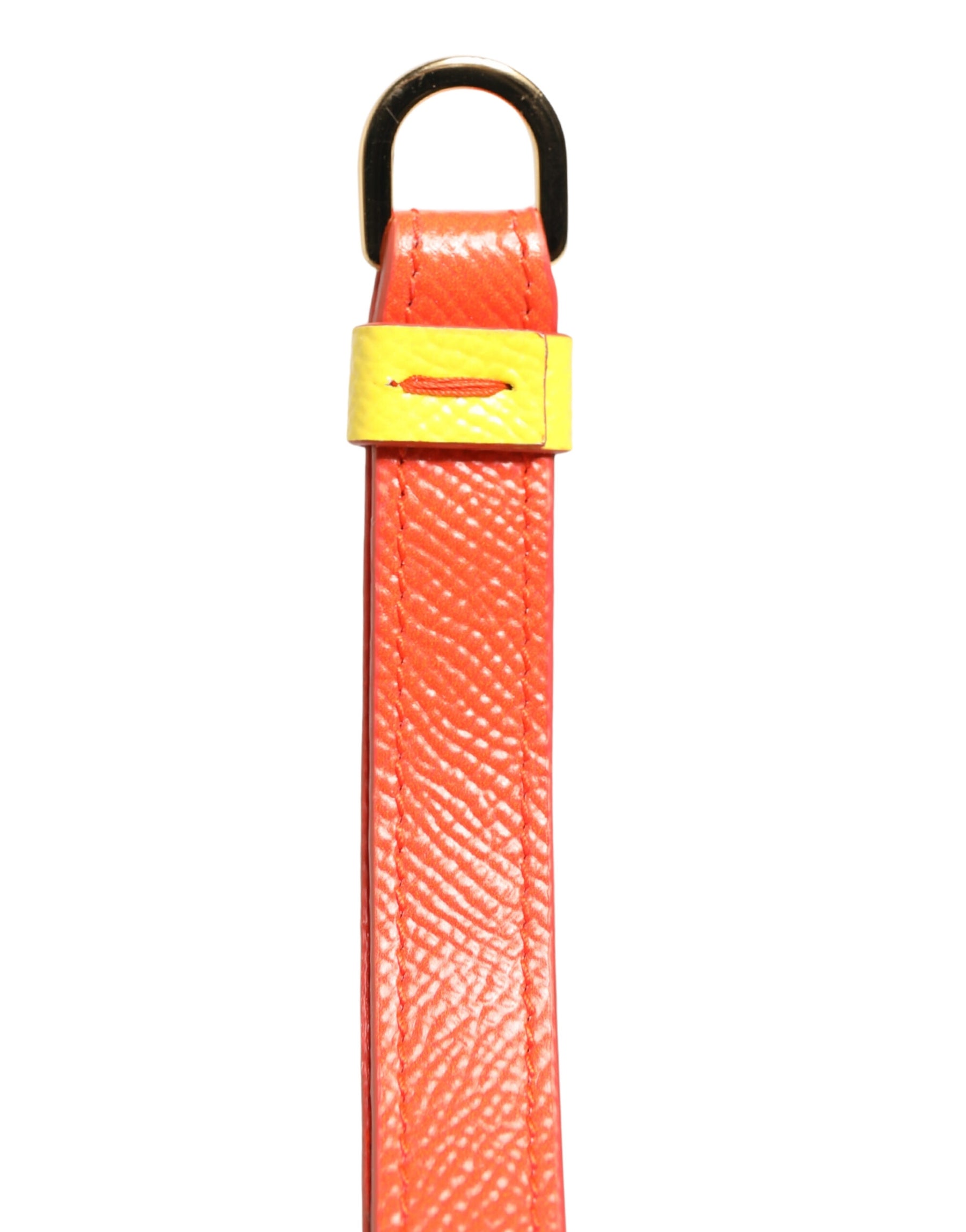 Dolce & Gabbana Yellow Calf Leather Logo Flip Holder Strap Airpods Case | Regal Royce
