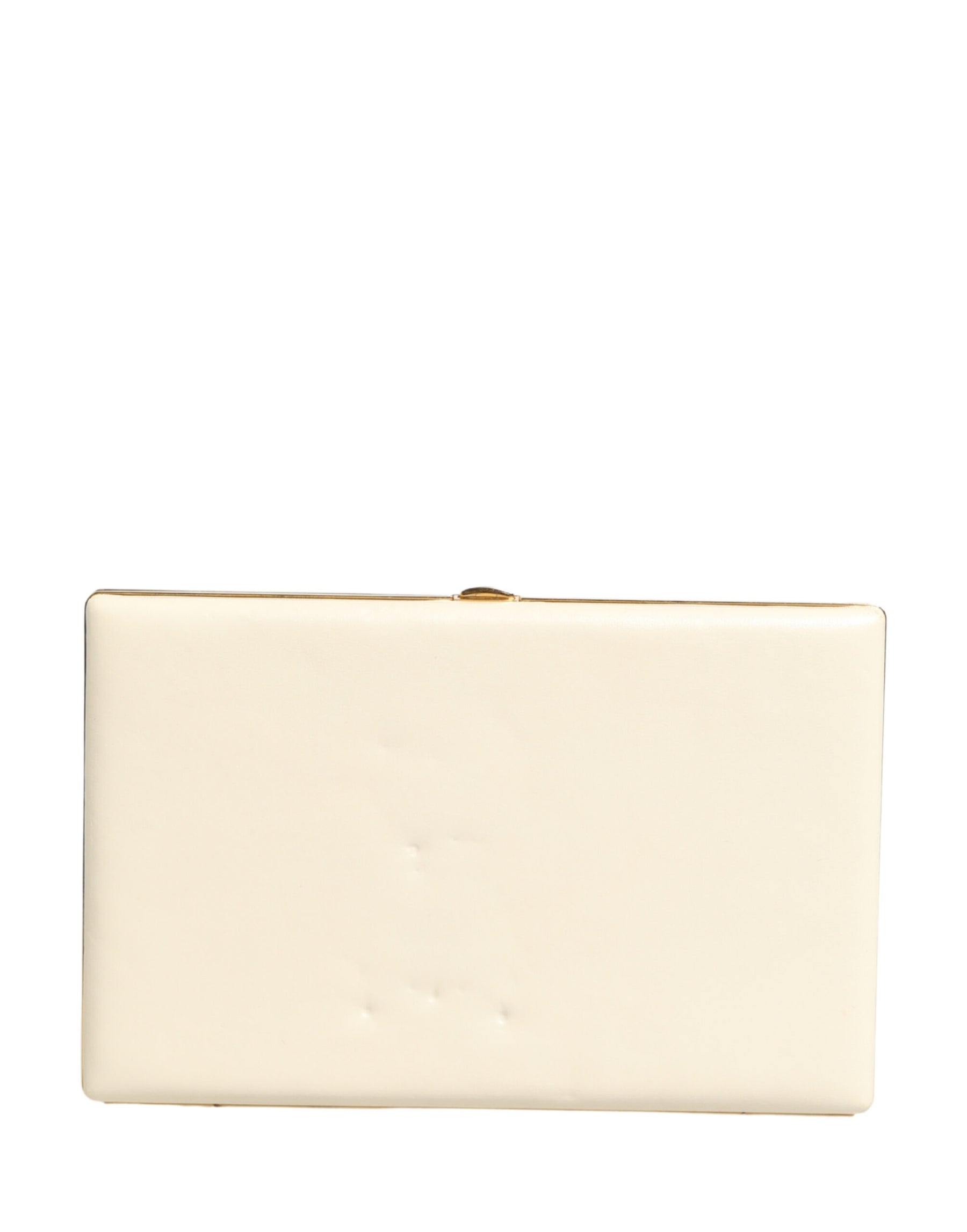 Dolce & Gabbana White Lambskin Leather Clutch Evening Women Purse Bag | Regal Royce