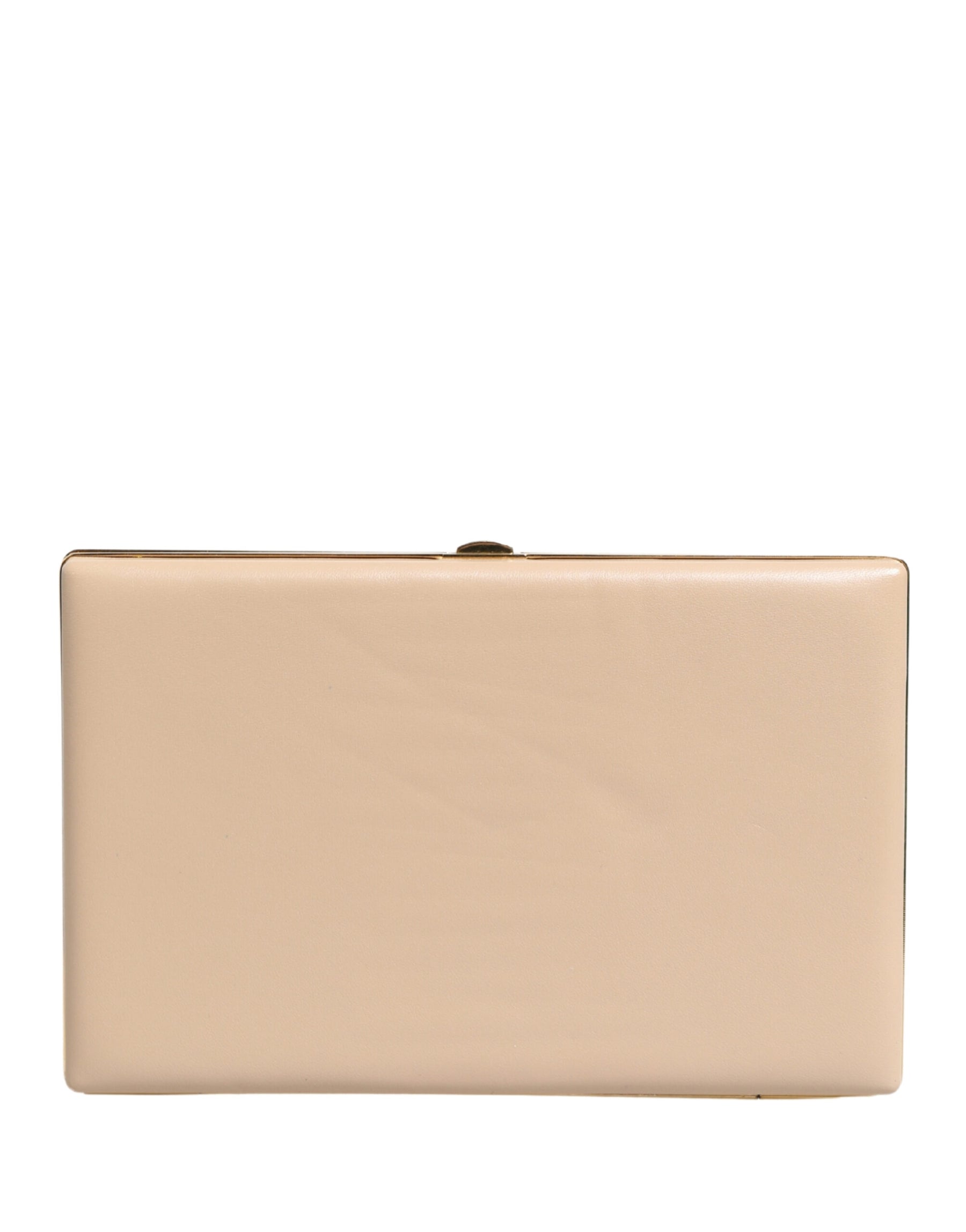 Dolce & Gabbana Beige Lambskin Leather Clutch Evening Women Purse Bag | Regal Royce