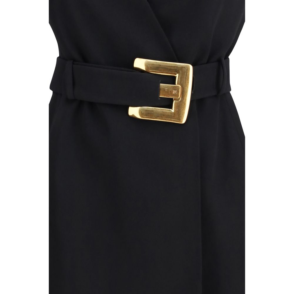 Balmain Black Fleece Wool Cocktail Dress | Regal Royce