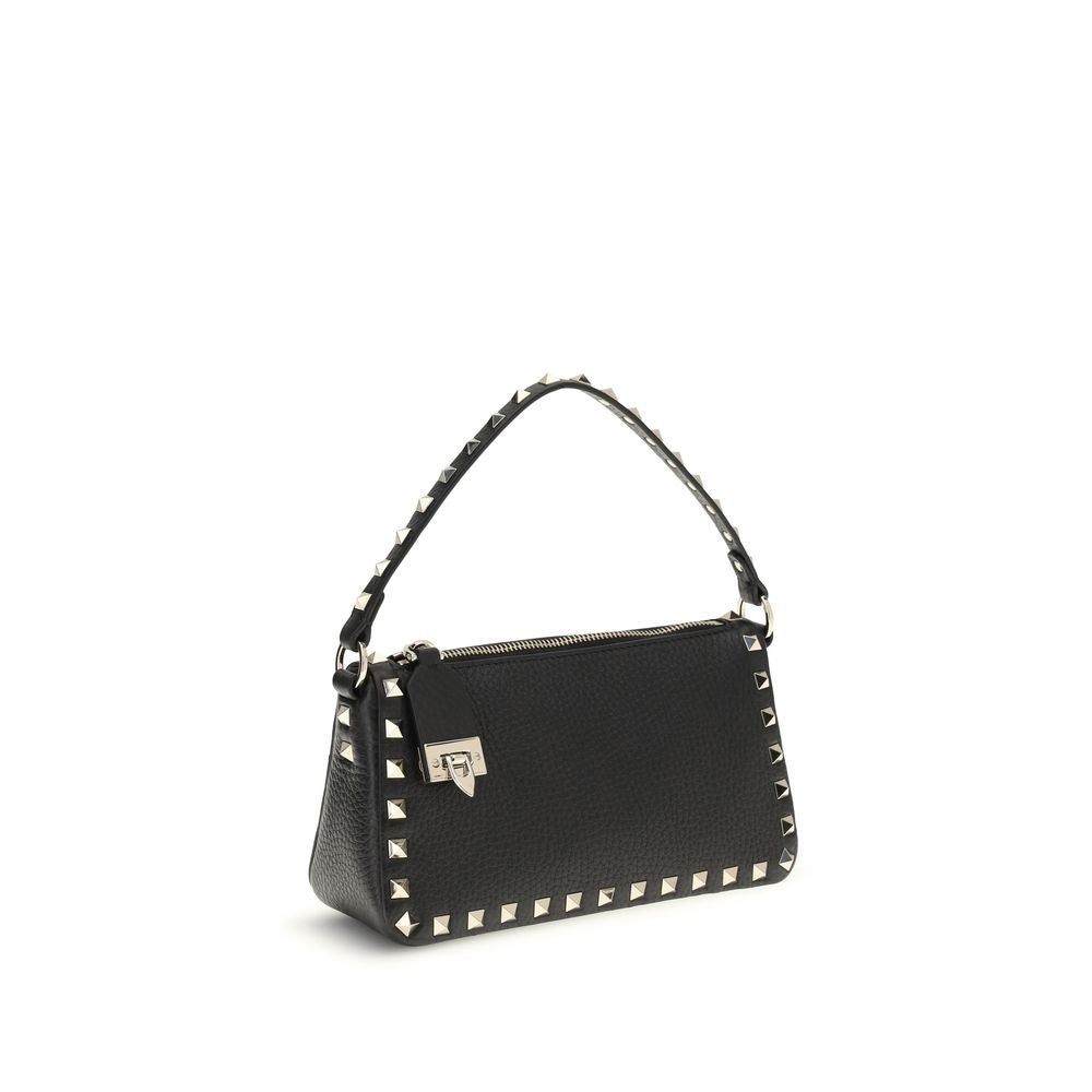 Valentino Garavani Black Calf Leather Bos Taurus Shoulder Bag | Regal Royce
