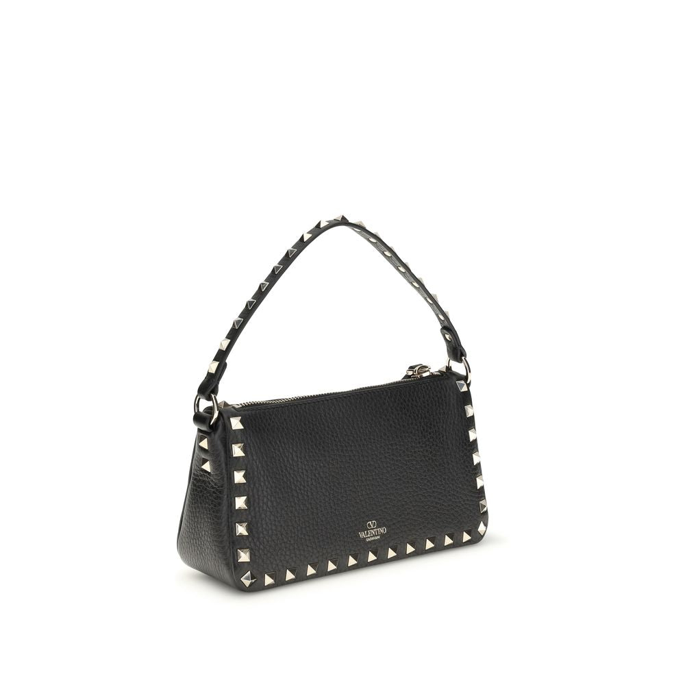 Valentino Garavani Black Calf Leather Bos Taurus Shoulder Bag | Regal Royce
