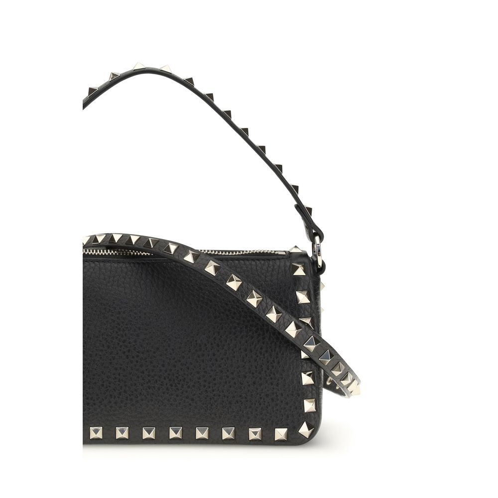 Valentino Garavani Black Calf Leather Bos Taurus Shoulder Bag | Regal Royce