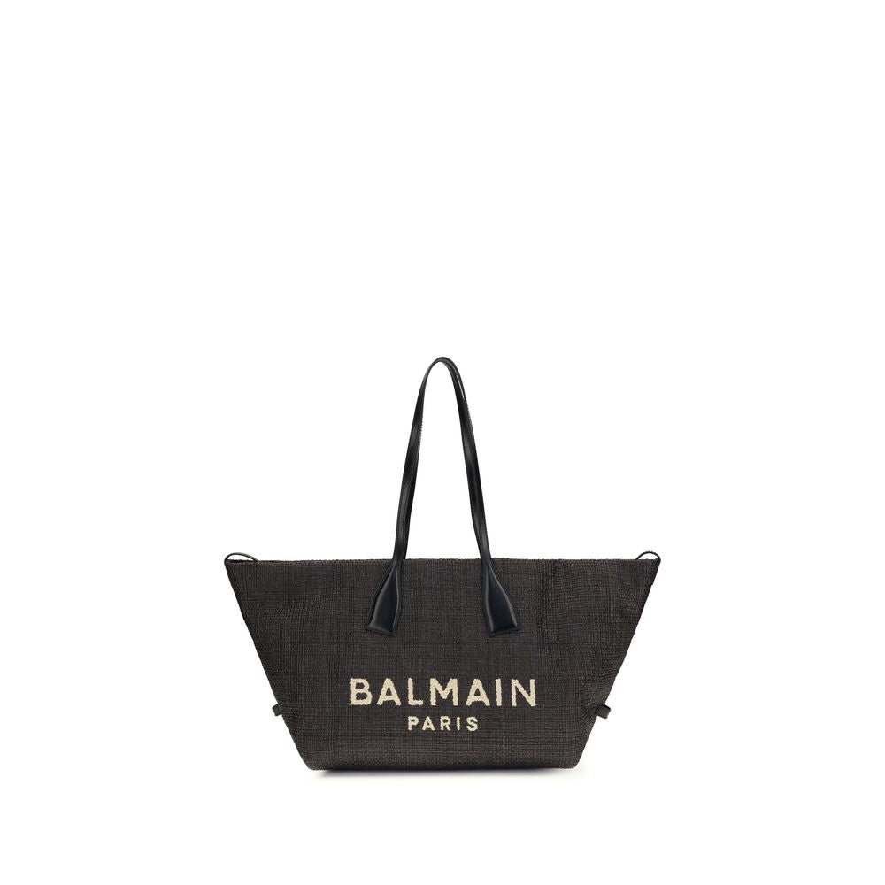 Balmain Black Raffia Shoulder Bag | Regal Royce