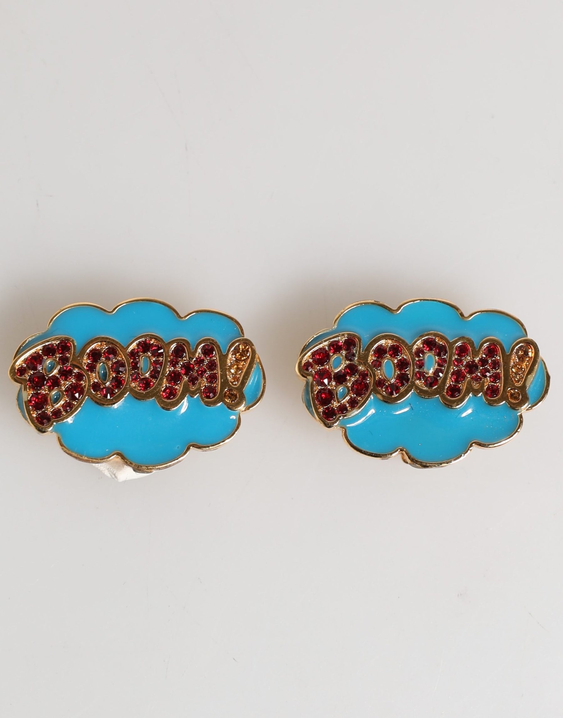 Dolce & Gabbana Gold Brass BOOM Cartoon Crystal Clip-On Women | Regal Royce