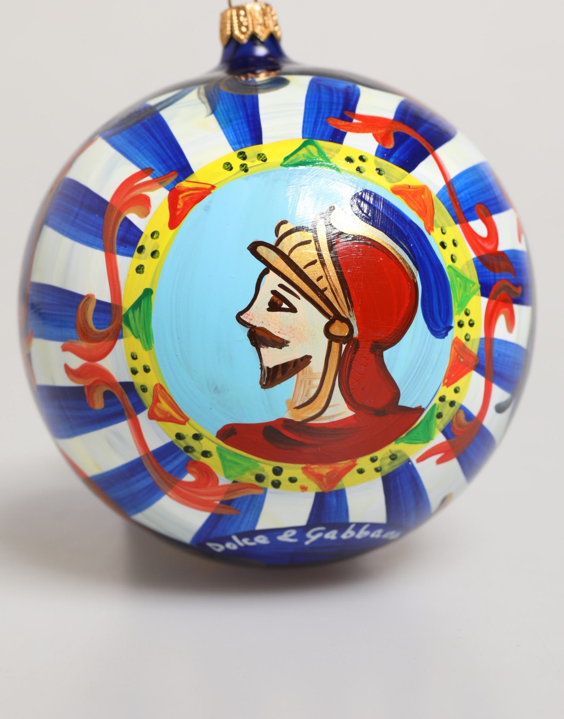 Dolce & Gabbana Multicolor Hand Painted Sicilian Ornament Christmas Ball | Regal Royce