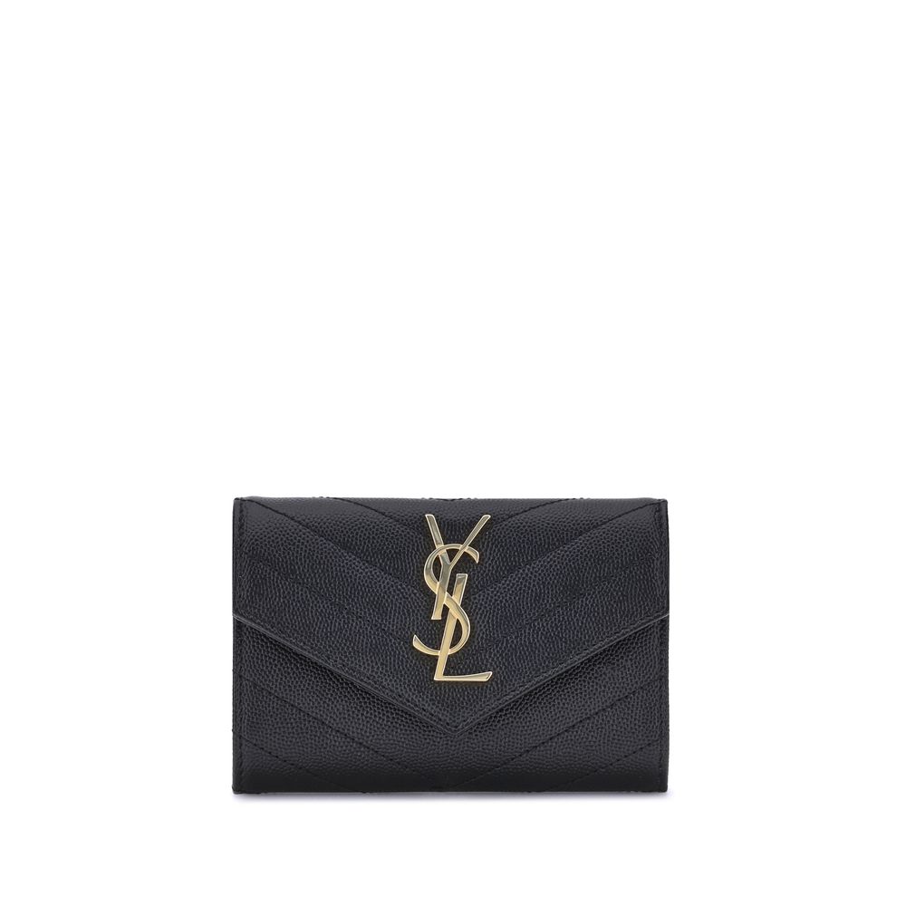 Saint Laurent Black Calf Leather Bos Taurus Wallet | Regal Royce
