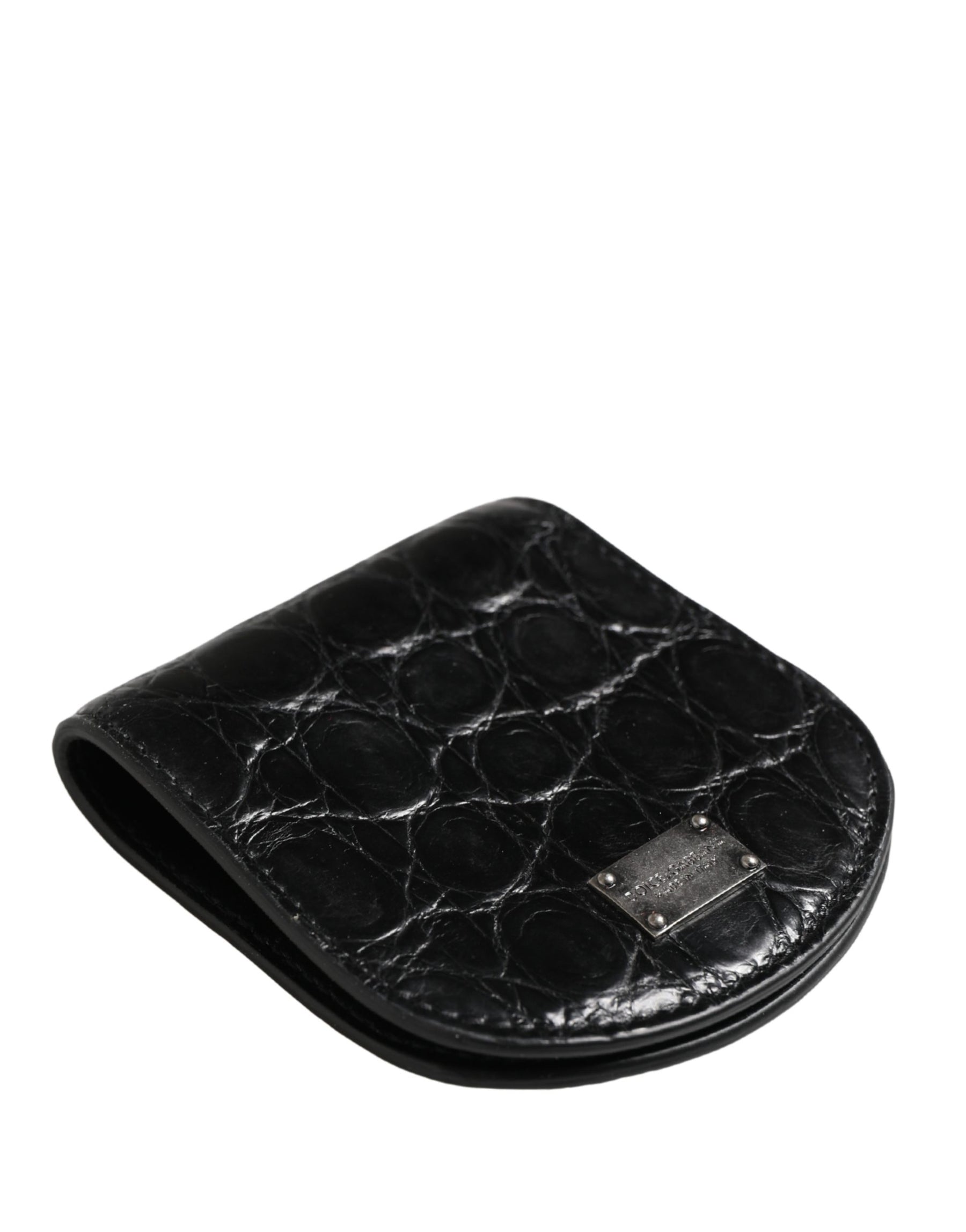 Dolce & Gabbana Black Exotic Skin Condom Case Holder Pocket Wallet | Regal Royce