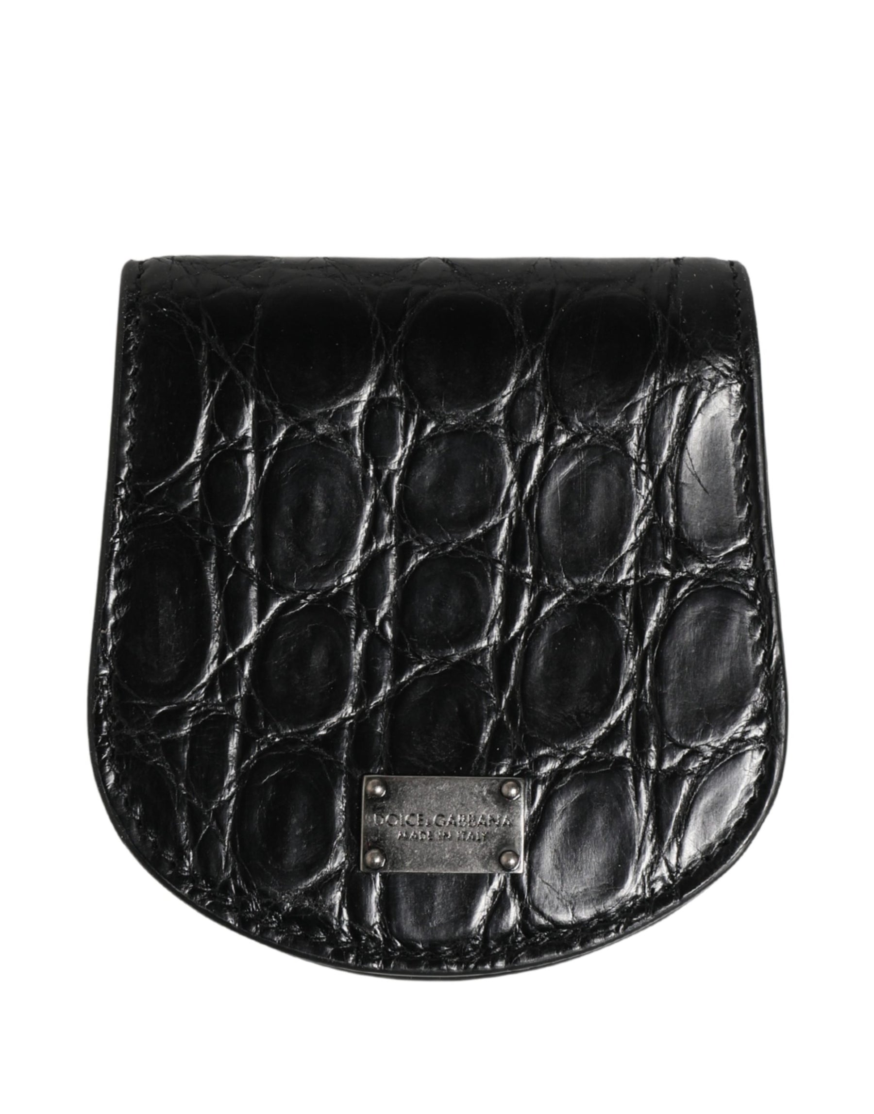 Dolce & Gabbana Black Exotic Skin Condom Case Holder Pocket Wallet | Regal Royce