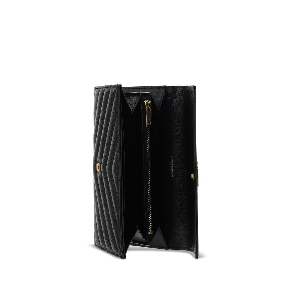 Saint Laurent Black Calf Leather Bos Taurus Wallet | Regal Royce