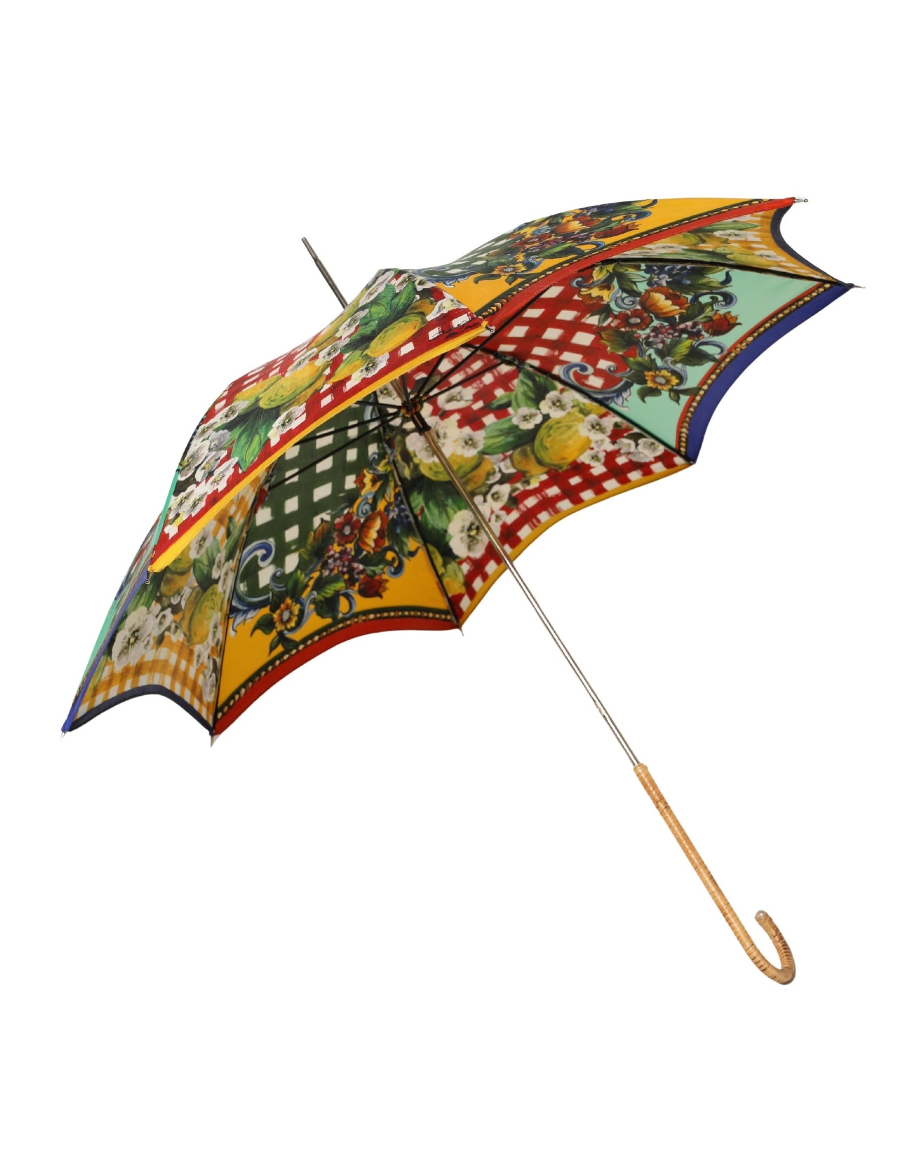 Dolce & Gabbana Multicolor Carretto Siciliano Print Collapsible Umbrella | Regal Royce