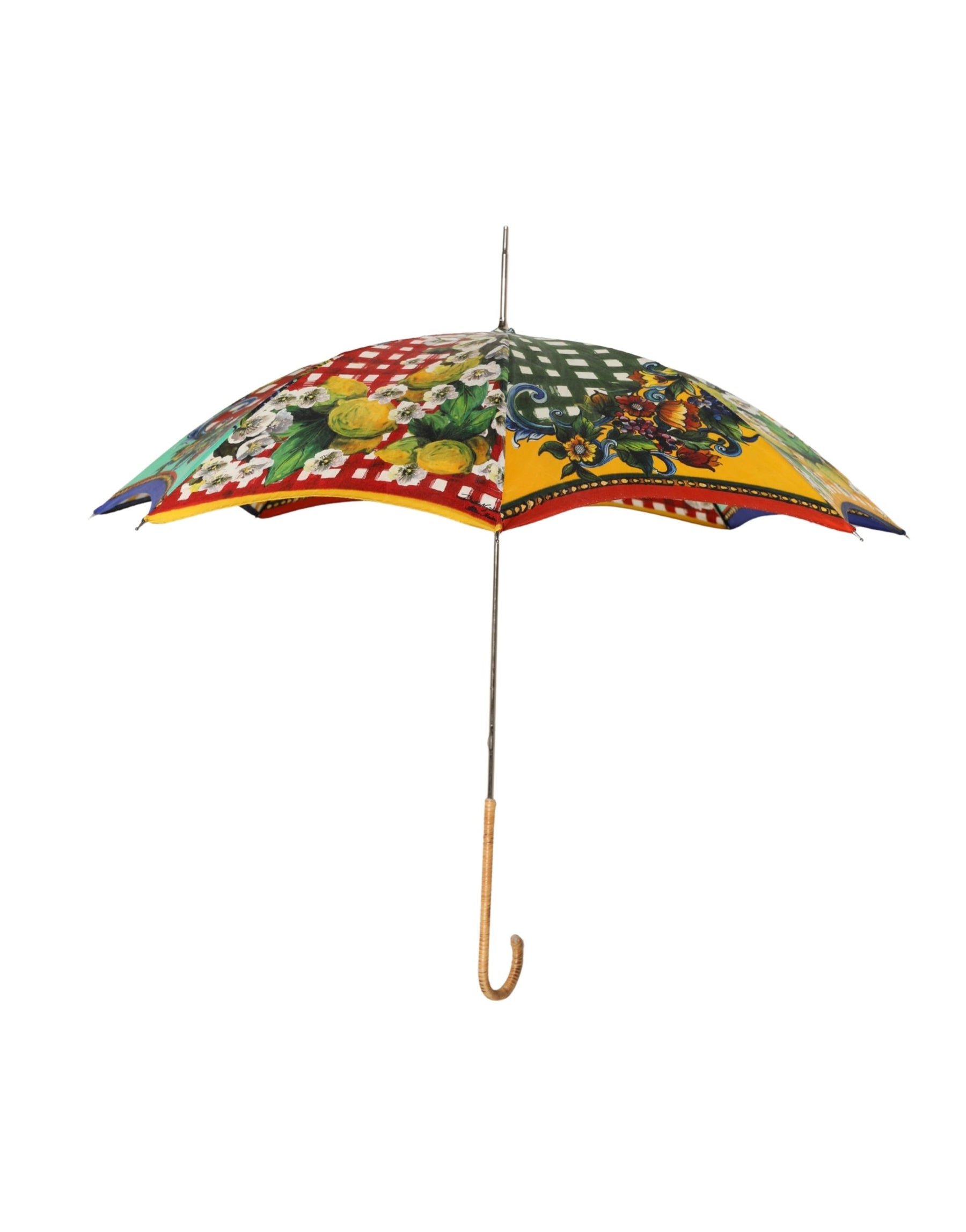 Dolce & Gabbana Multicolor Carretto Siciliano Print Collapsible Umbrella | Regal Royce