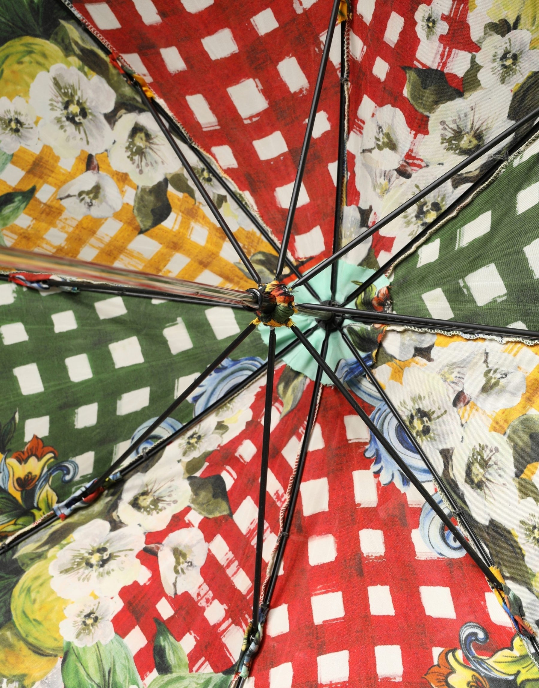 Dolce & Gabbana Multicolor Carretto Siciliano Print Collapsible Umbrella | Regal Royce