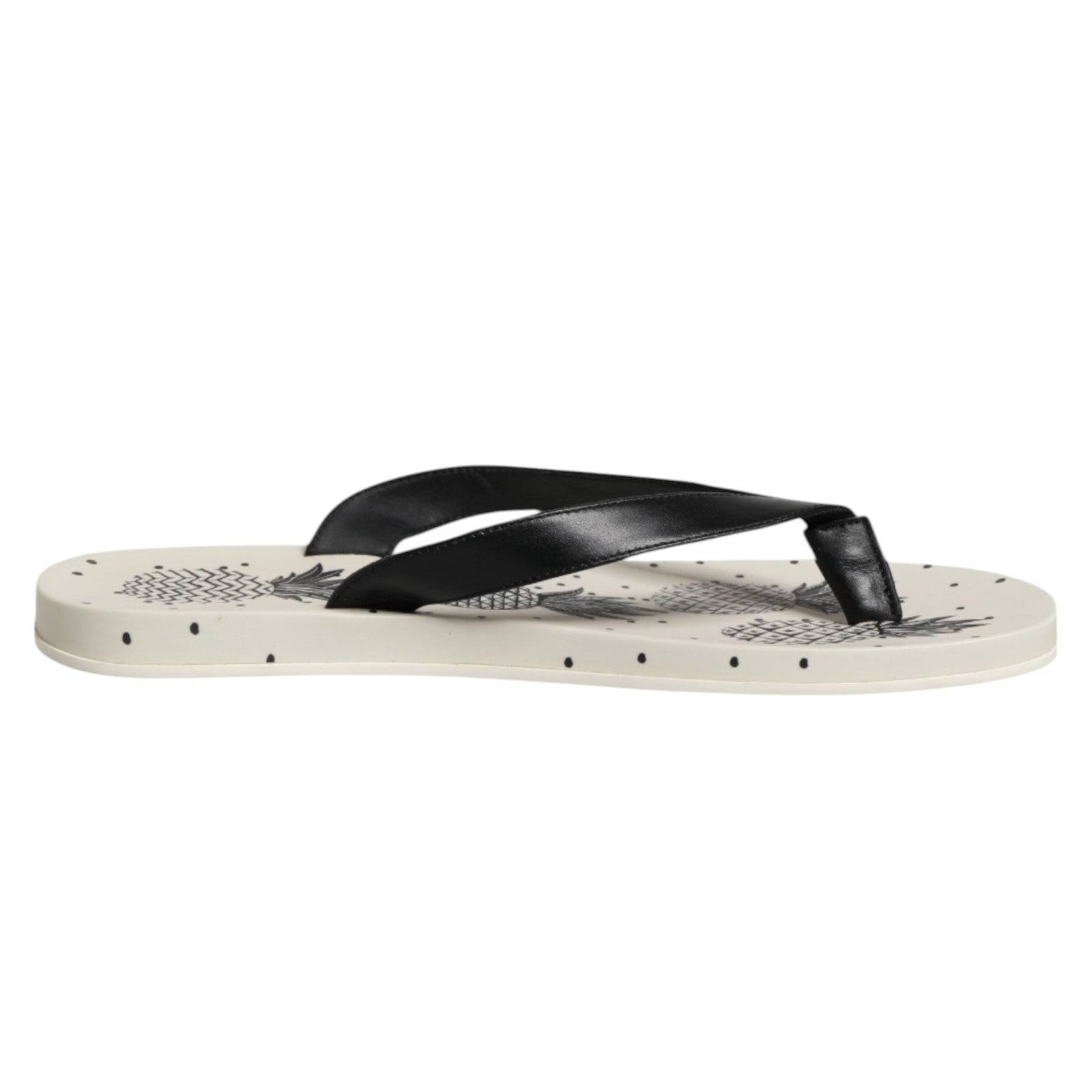Dolce & Gabbana White Pineapple Print Slides Flip Flops Shoes | Regal Royce