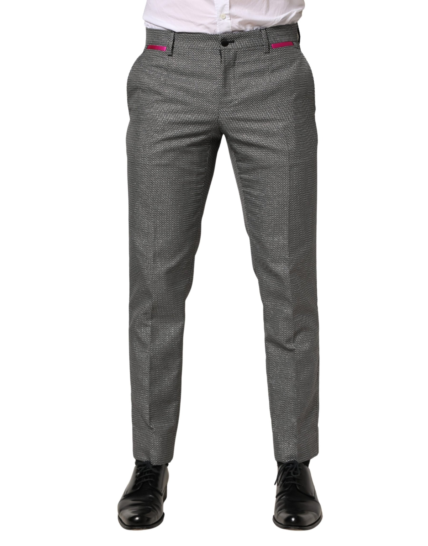 Dolce & Gabbana Gray Viscose Skinny Men Dress Trouser Pants | Regal Royce