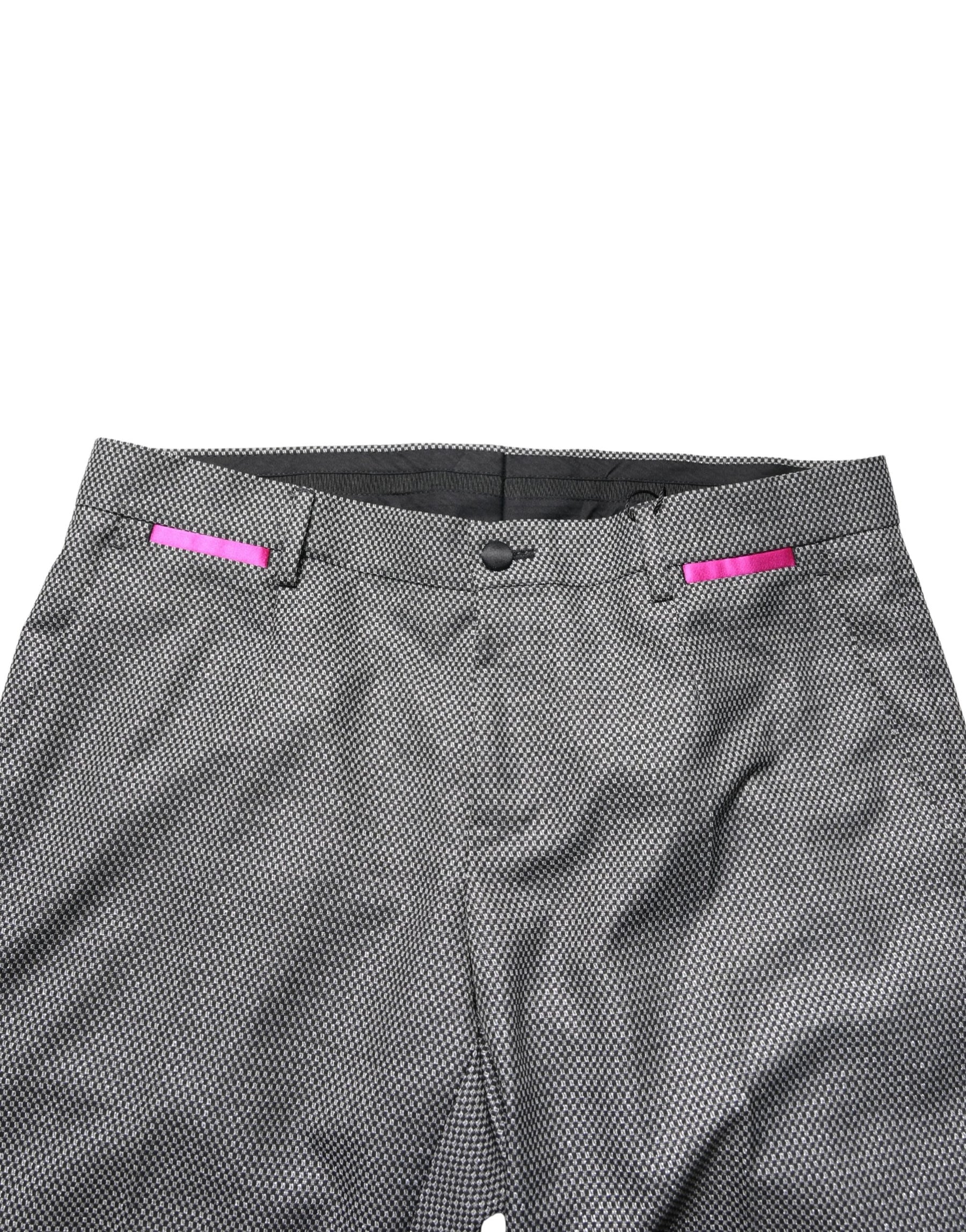 Dolce & Gabbana Gray Viscose Skinny Men Dress Trouser Pants | Regal Royce