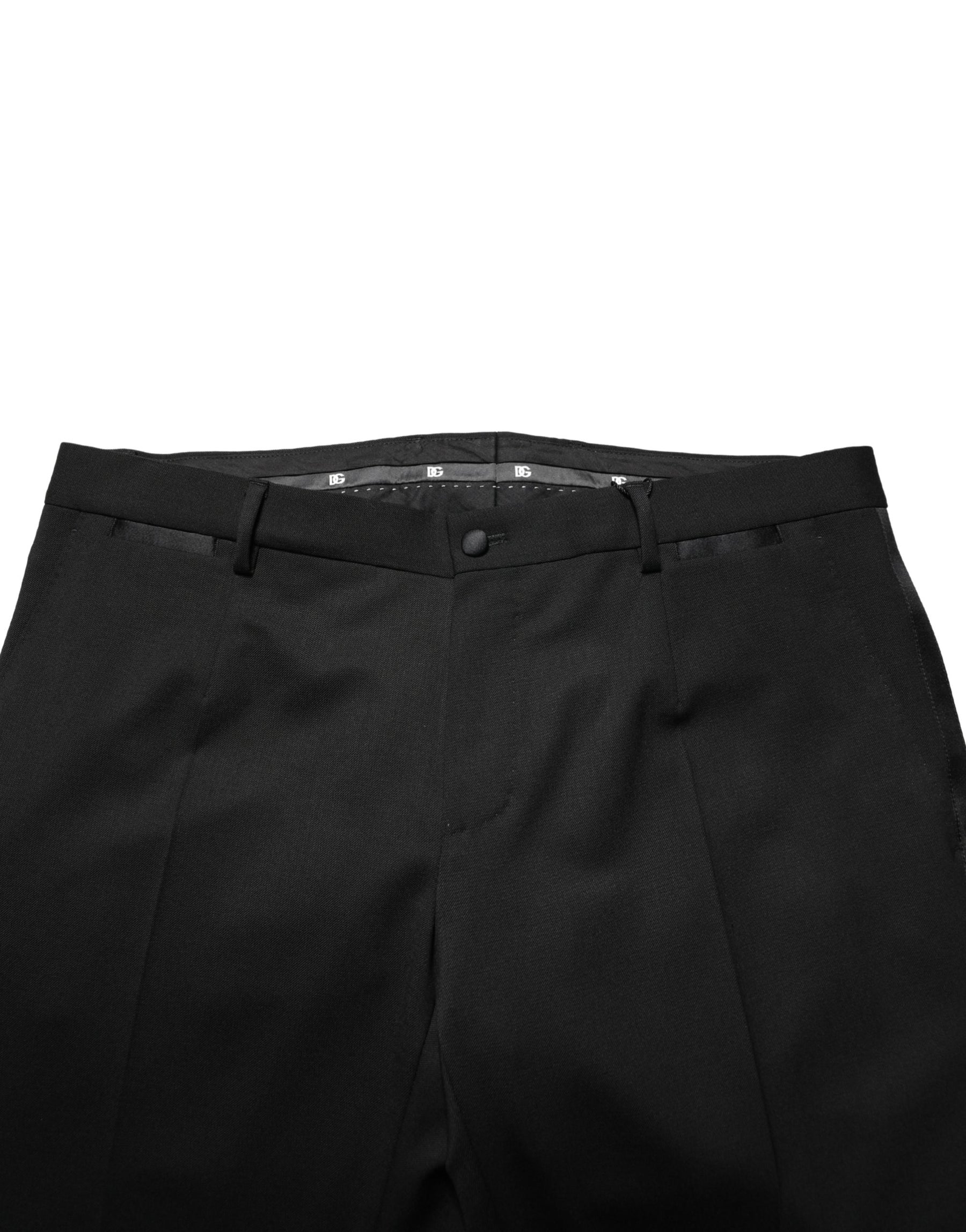 Dolce & Gabbana Black Wool Skinny Men Dress Trouser Pants | Regal Royce