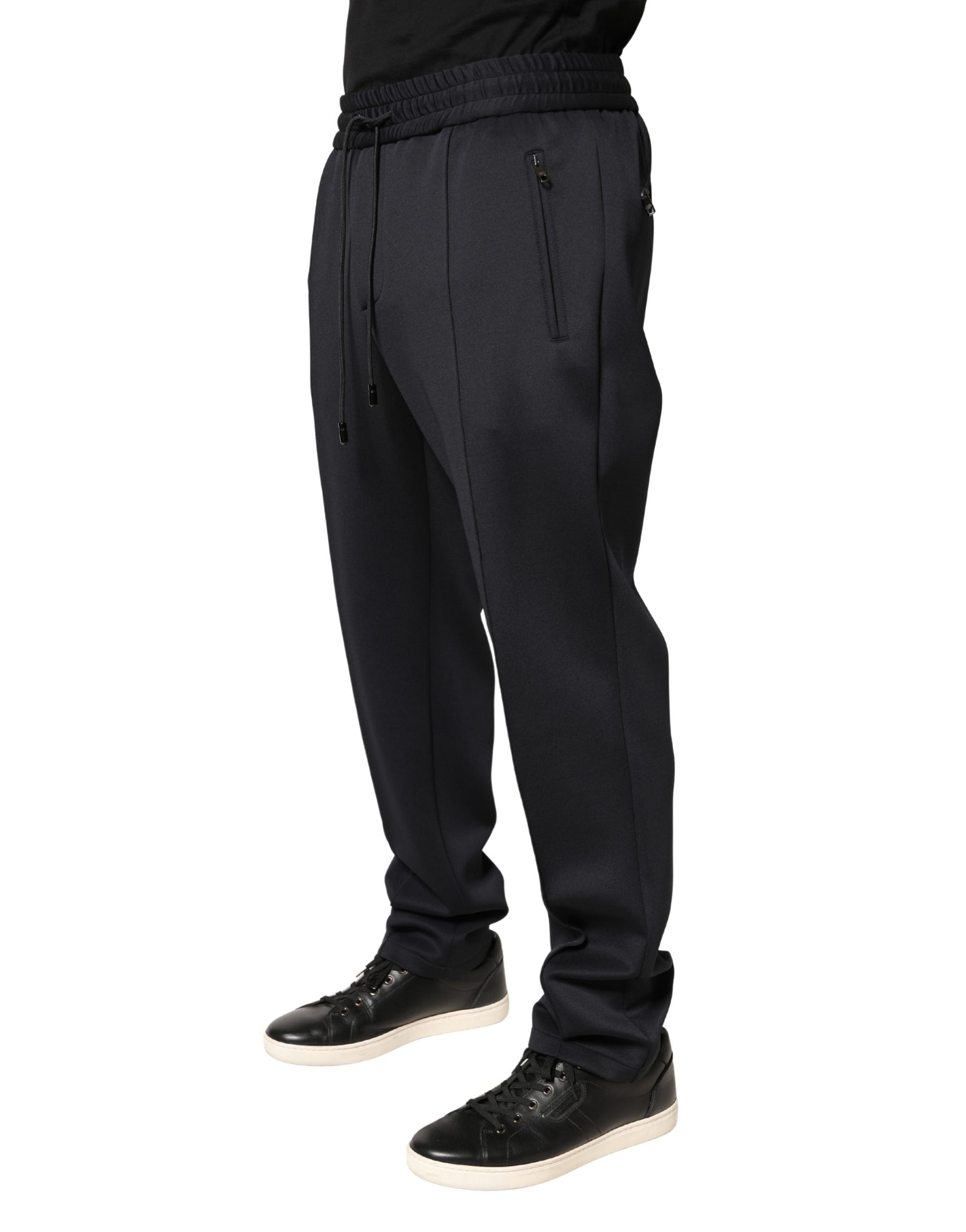 Dolce & Gabbana Black Polyester Skinny Jogger Trouser Pants | Regal Royce