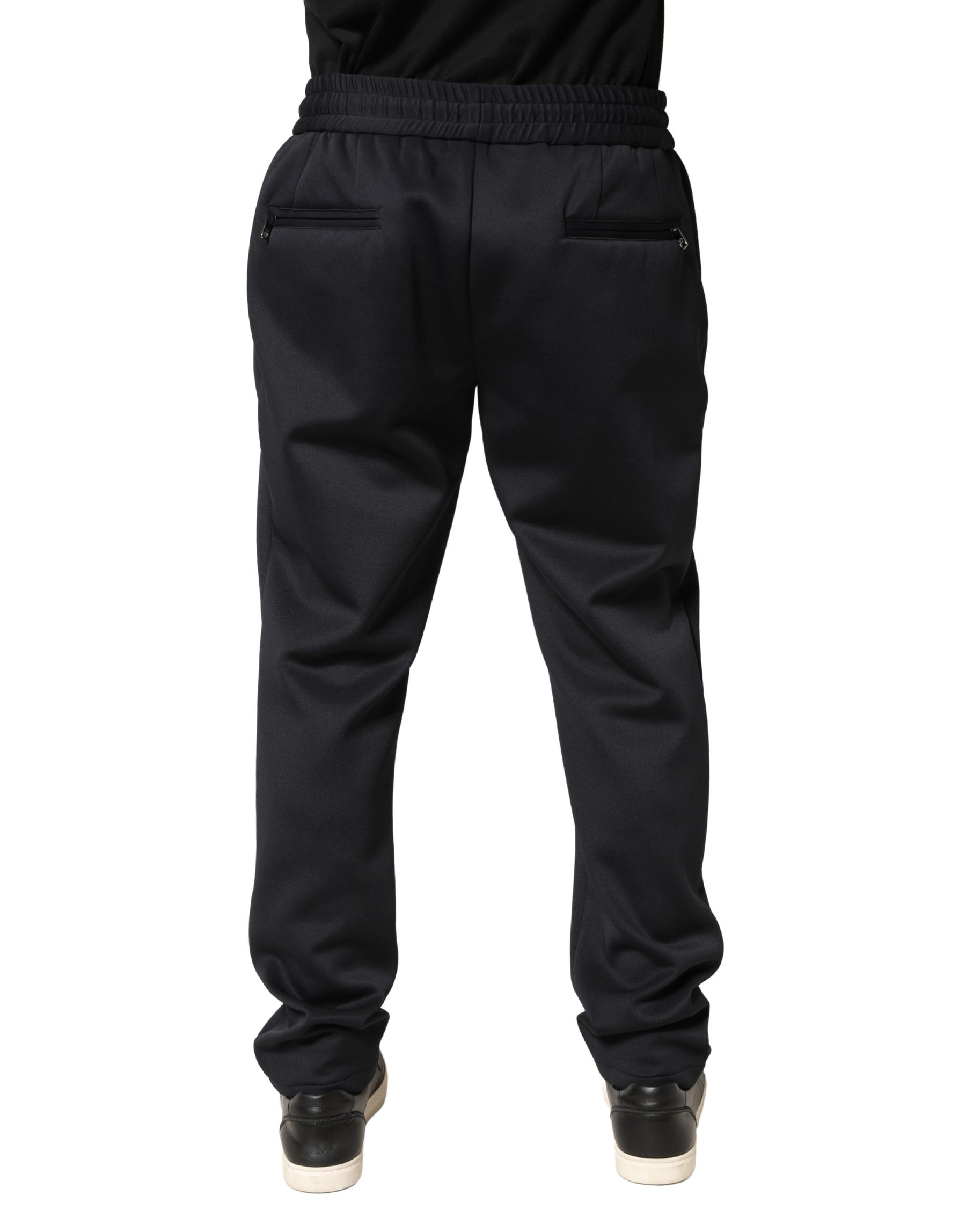 Dolce & Gabbana Black Polyester Skinny Jogger Trouser Pants | Regal Royce