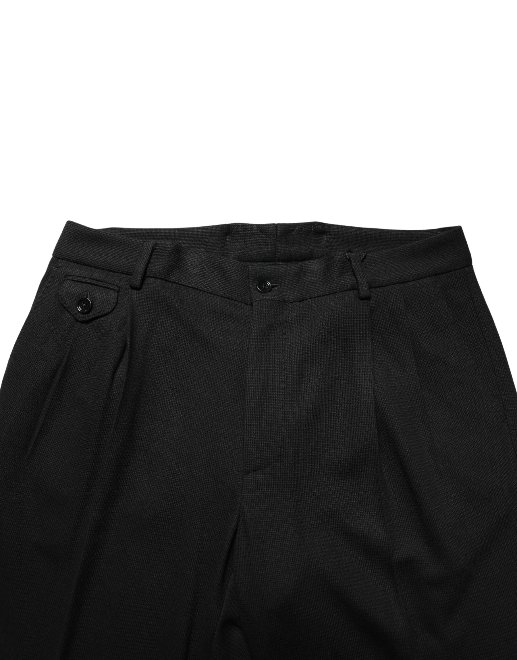 Dolce & Gabbana Black Wool Skinny Men Dress Trouser Pants | Regal Royce