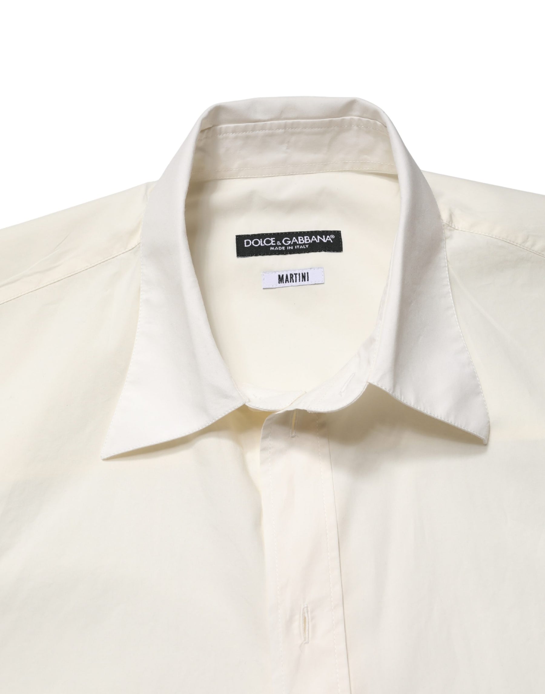 Dolce & Gabbana White MARTINI Cotton Men Dress Formal Shirt | Regal Royce