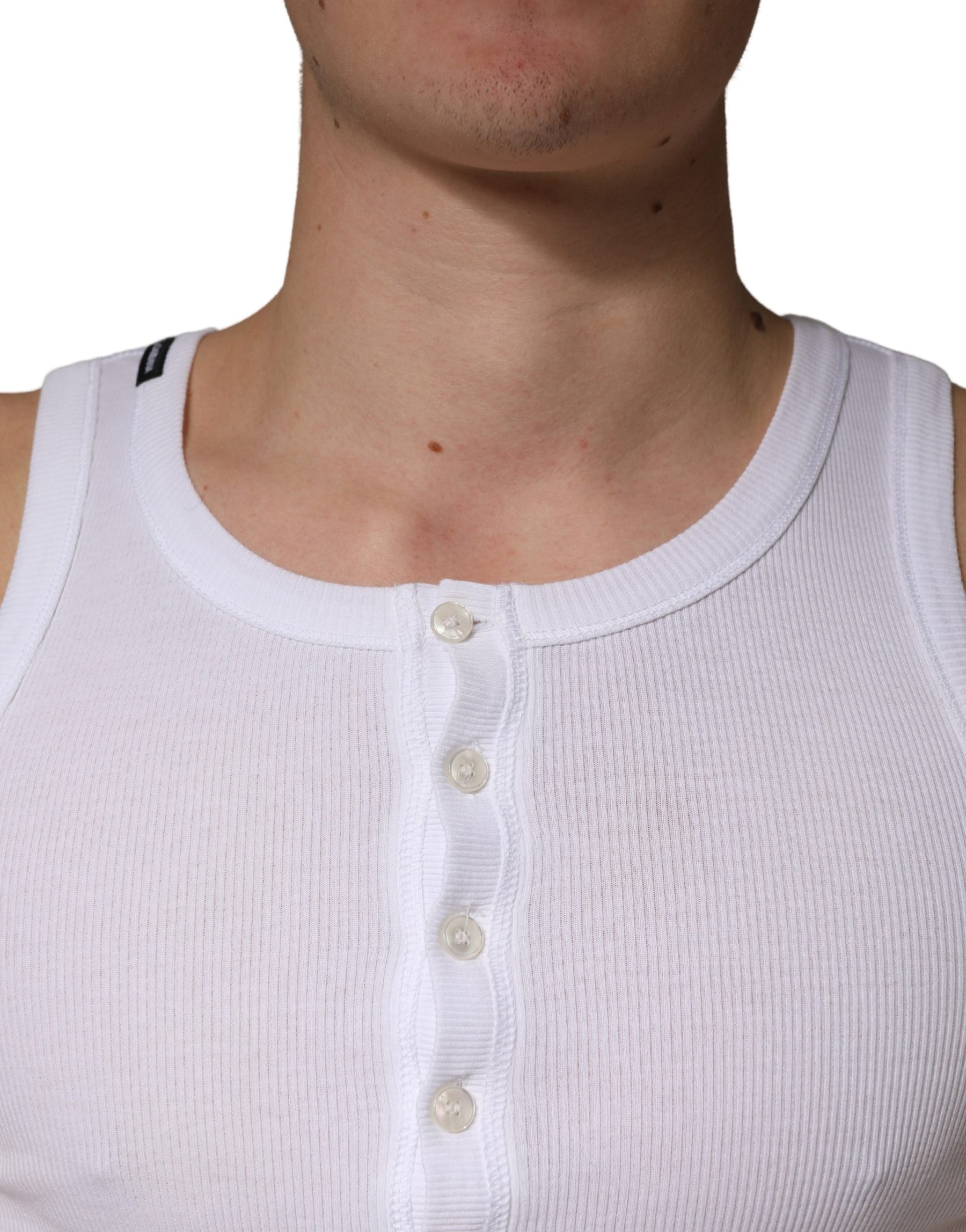 Dolce & Gabbana White Sleeveless Round Neck Tank Top T-shirt | Regal Royce