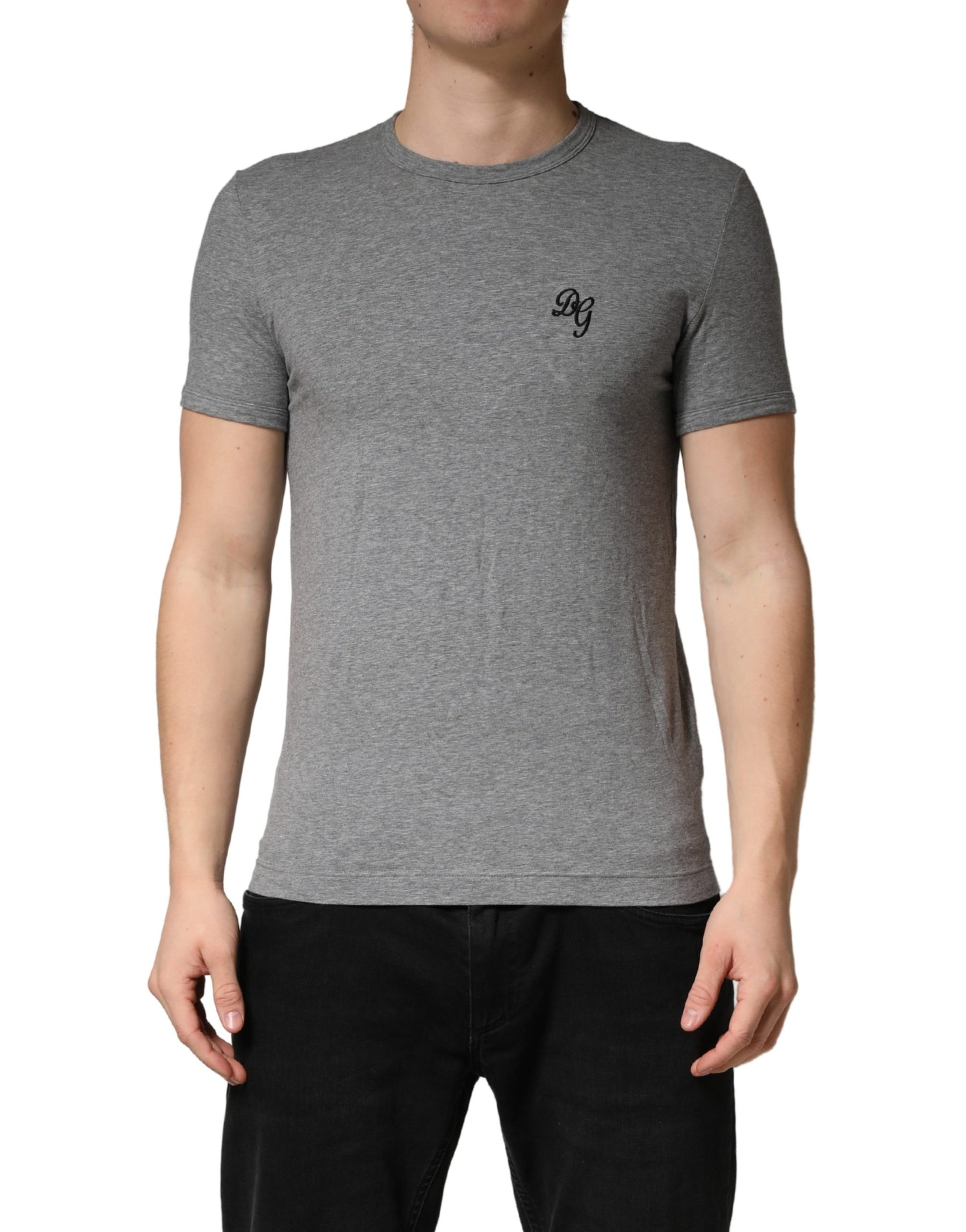 Dolce & Gabbana Gray DG Logo Crew Neck Men Underwear T-shirt | Regal Royce