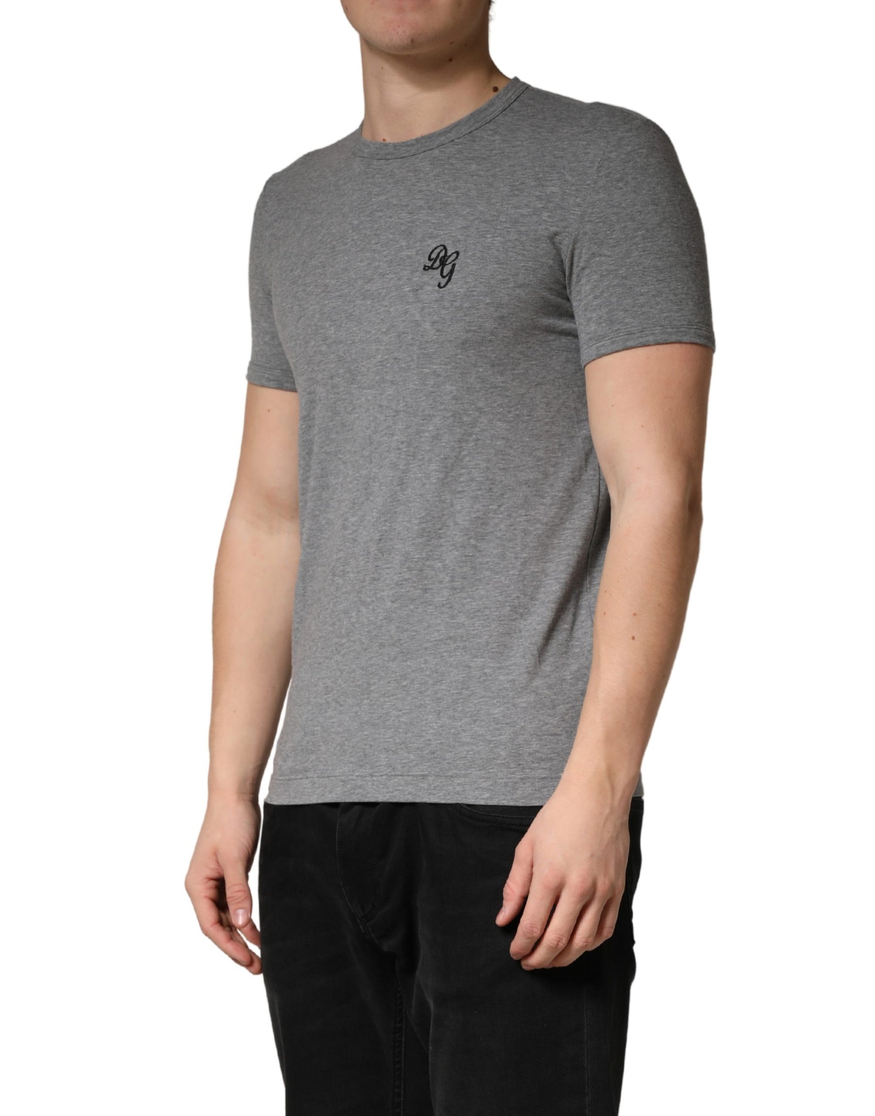 Dolce & Gabbana Gray DG Logo Crew Neck Men Underwear T-shirt | Regal Royce