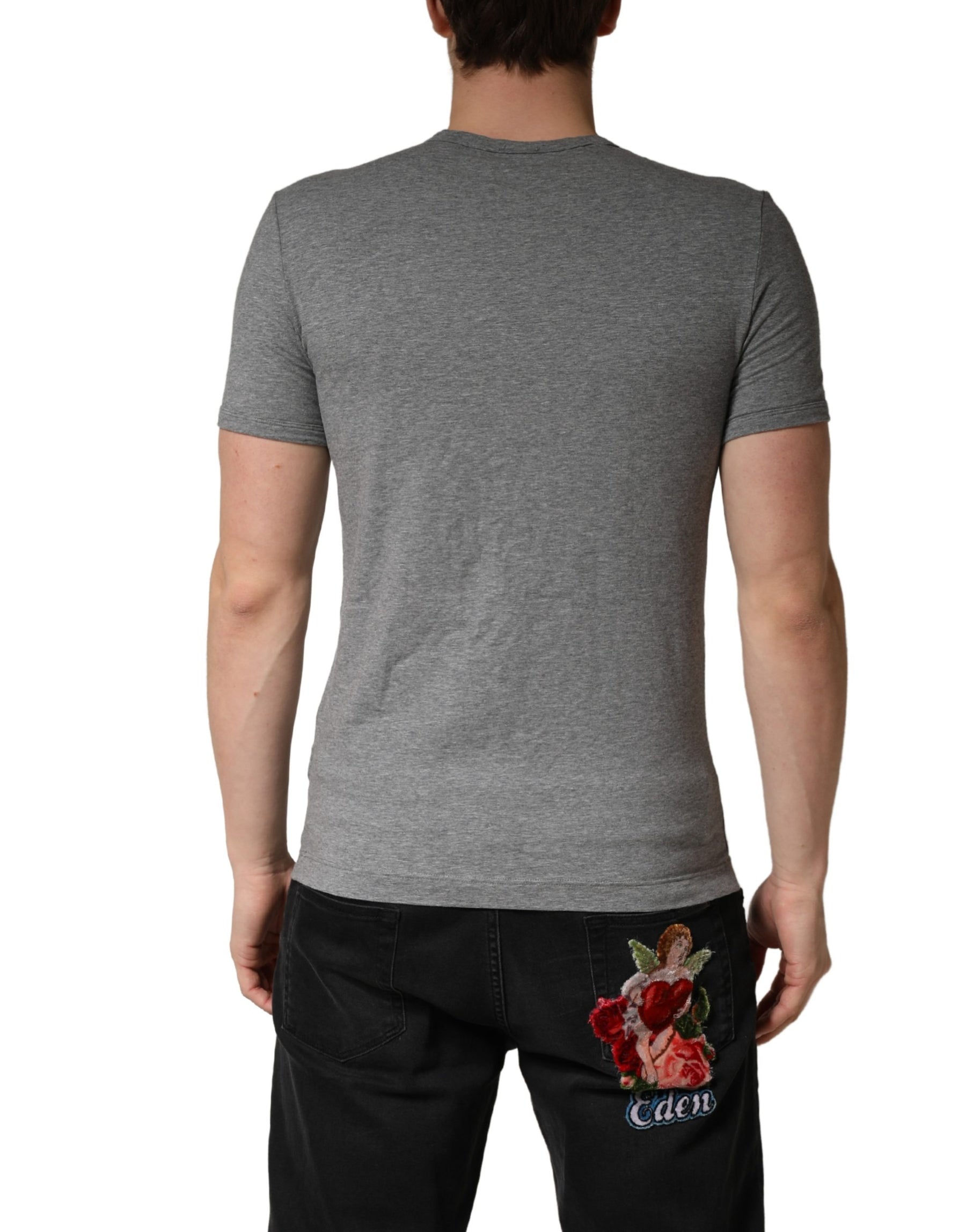 Dolce & Gabbana Gray DG Logo Crew Neck Men Underwear T-shirt | Regal Royce