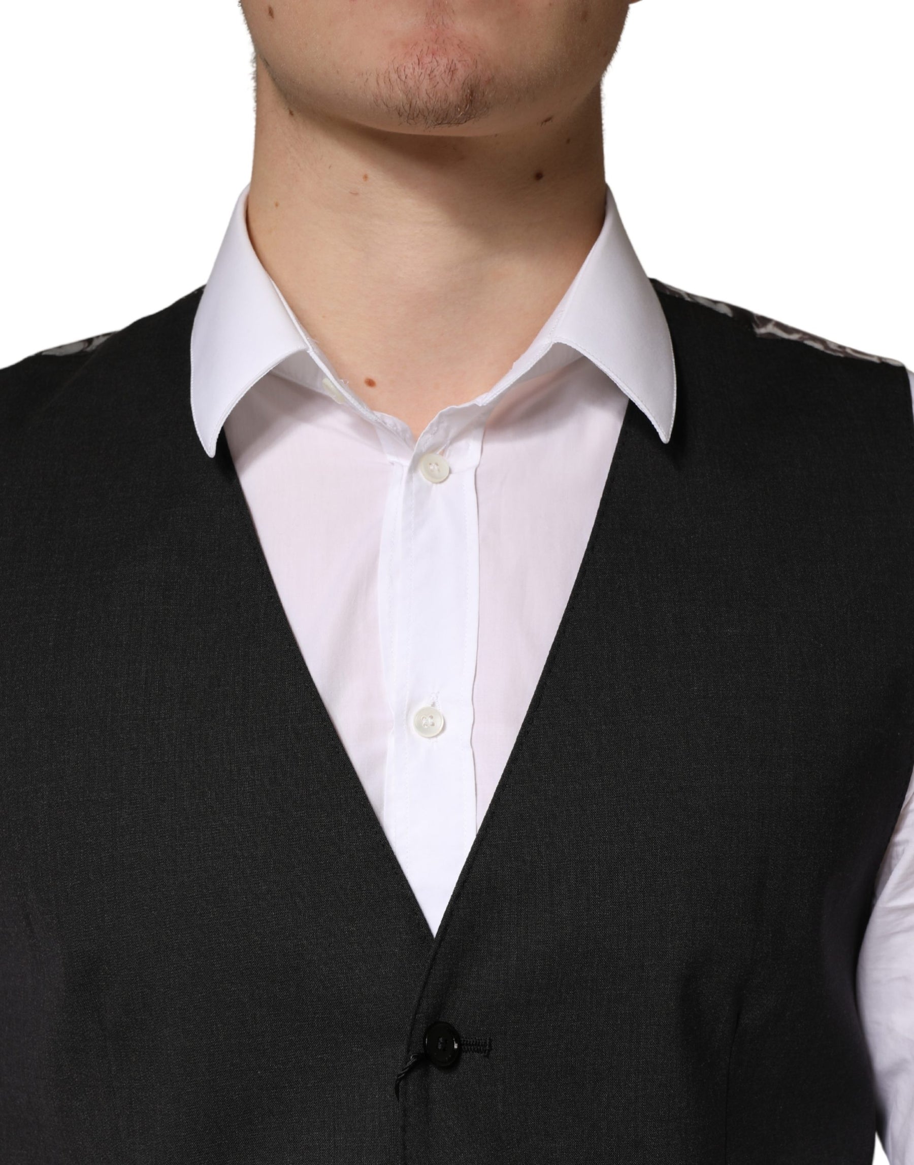 Dolce & Gabbana Black Wool Dress Men Formal Waistcoat Vest | Regal Royce