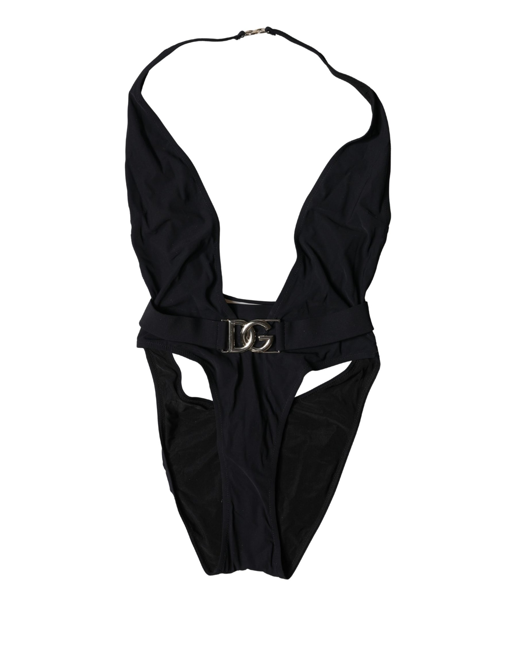 Dolce & Gabbana Black DG Nylon One-Piece Swimsuit Swimwear | Regal Royce