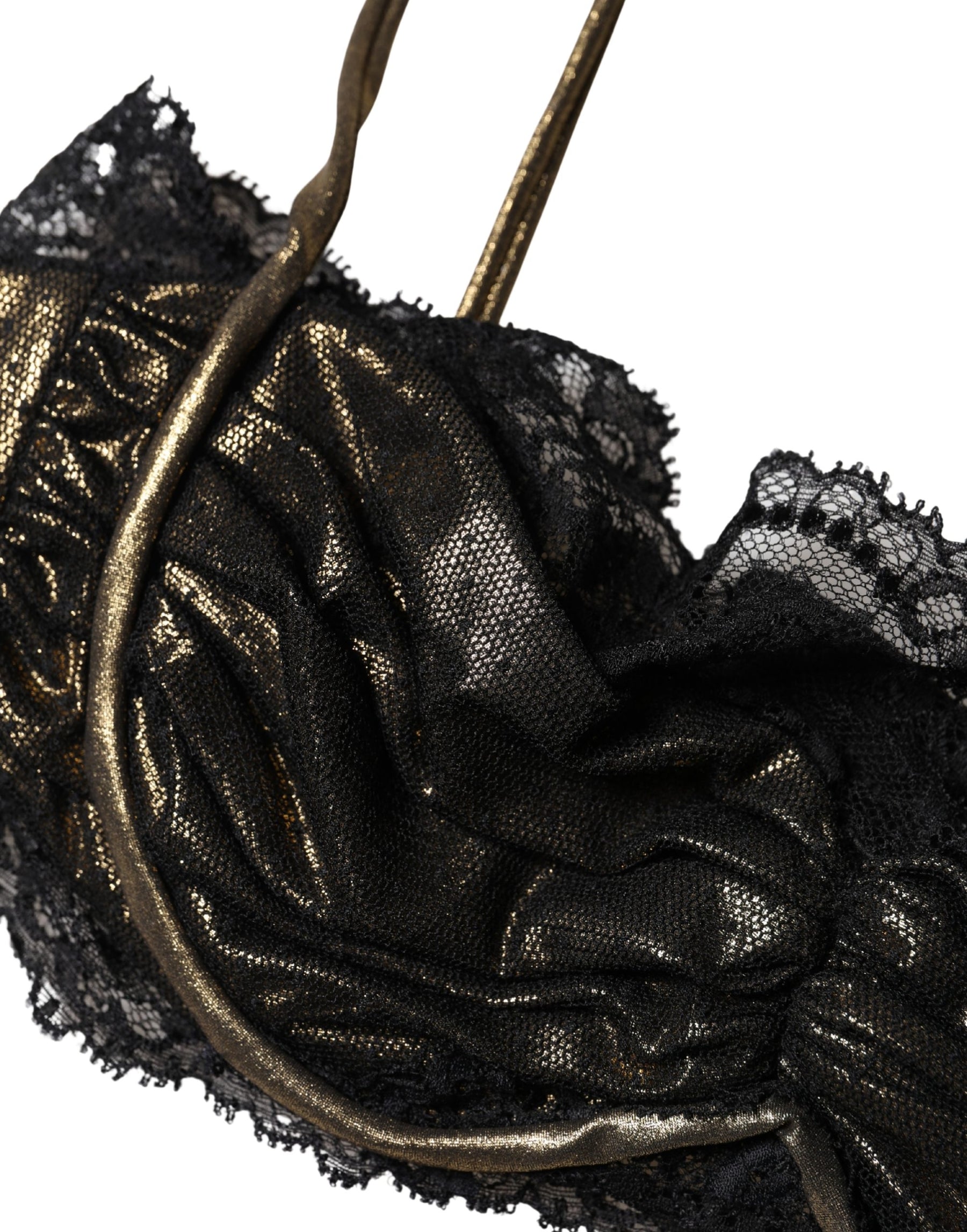 Dolce & Gabbana Black Silk Underwired Balconnet Bra Underwear | Regal Royce