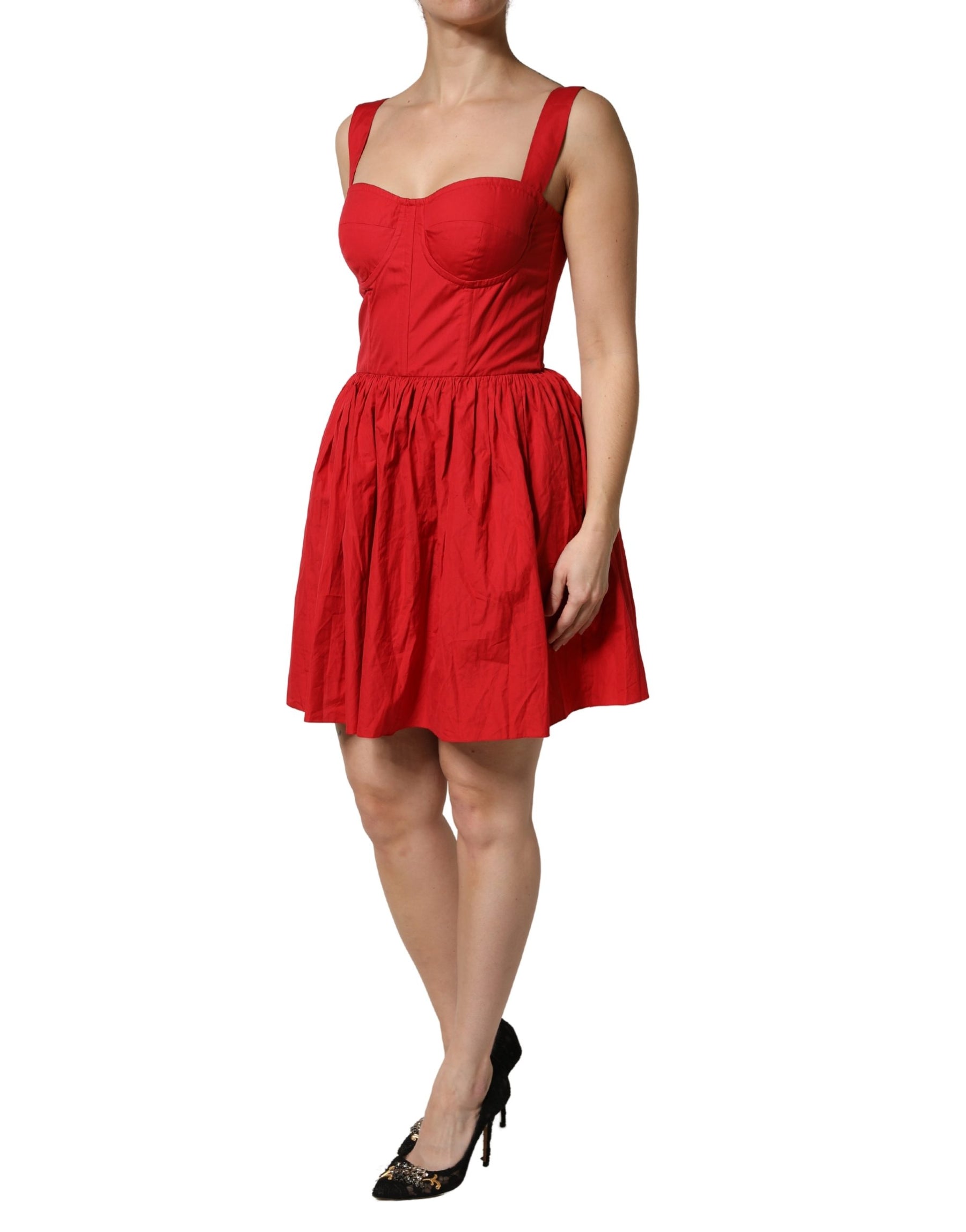 Dolce & Gabbana Red Cotton A-Line Sleeveless Mini Dress | Regal Royce