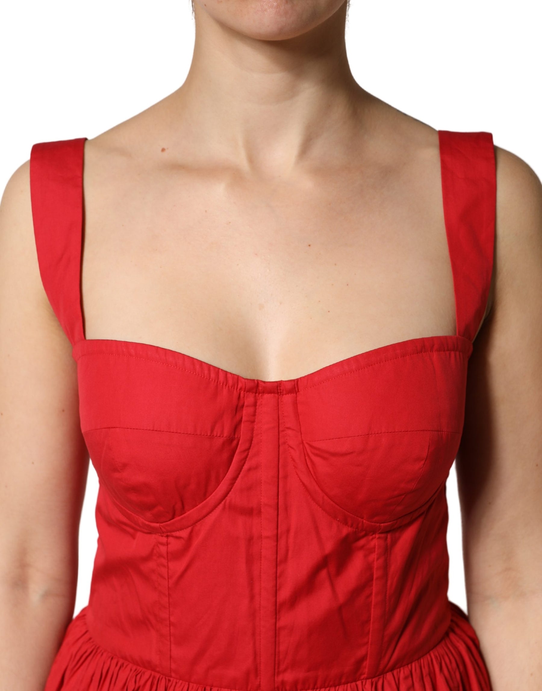 Dolce & Gabbana Red Cotton A-Line Sleeveless Mini Dress | Regal Royce