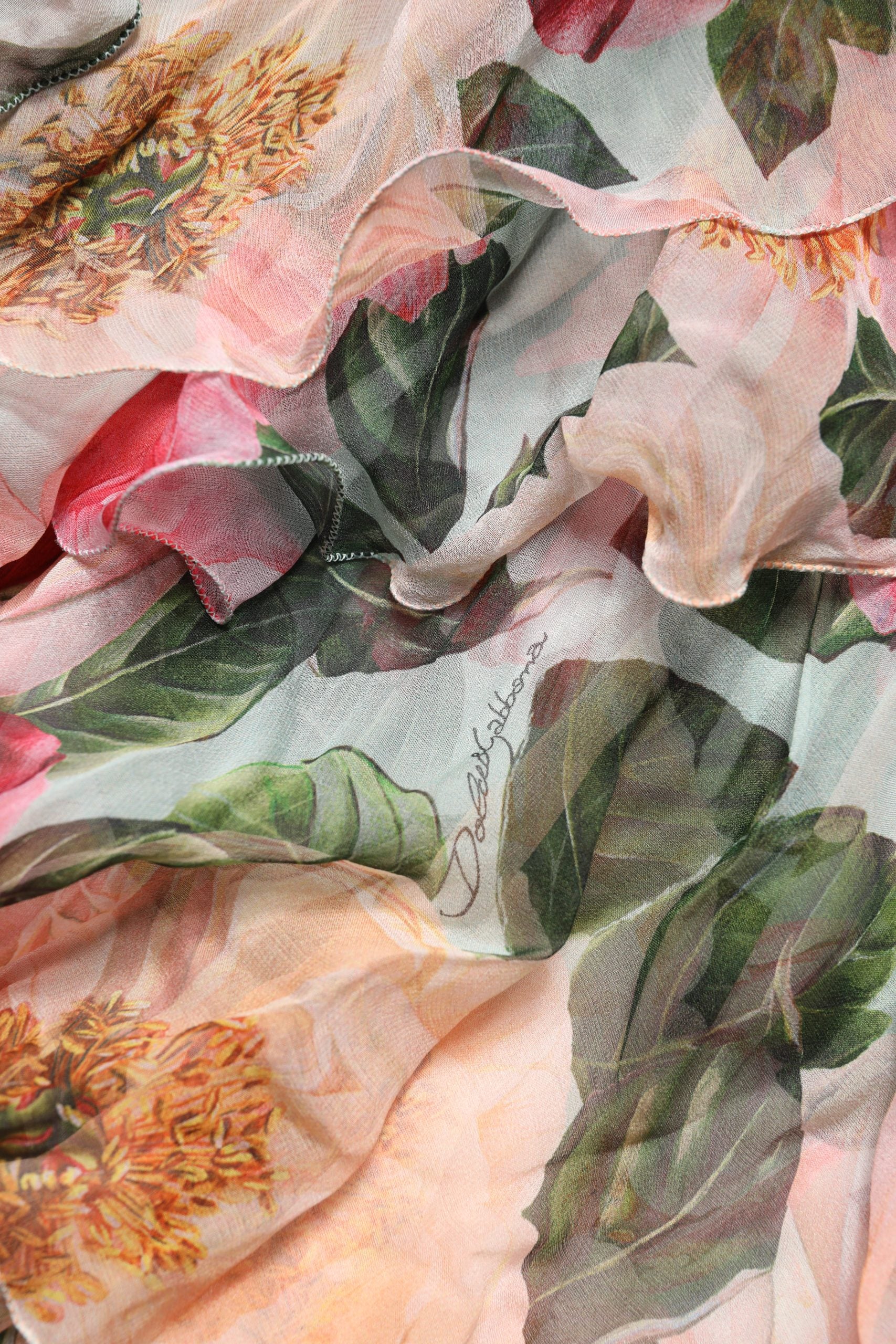 Dolce & Gabbana Multicolor Floral Silk Layered Maxi Dress | Regal Royce