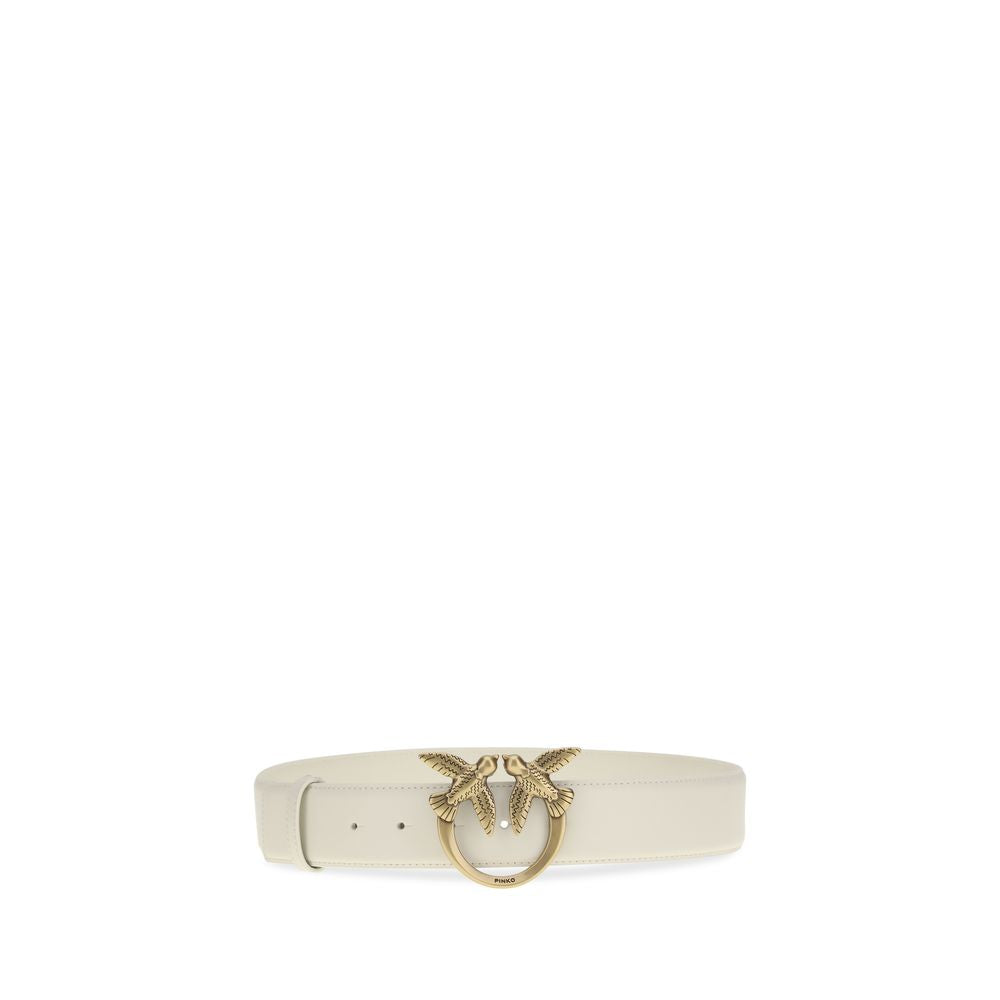 PINKO White Calf Leather Bos Taurus Regular Belt | Regal Royce