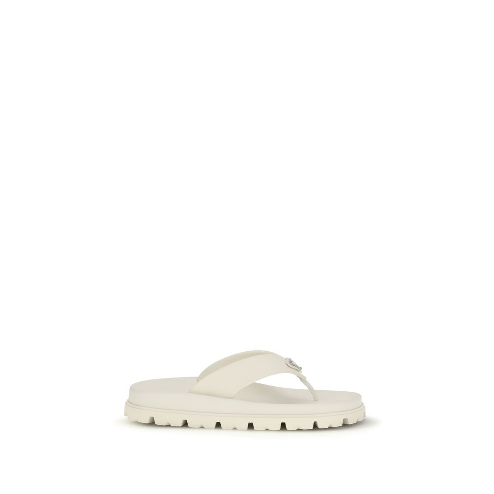 Prada White Rubber Flip-Flop Sandals | Regal Royce