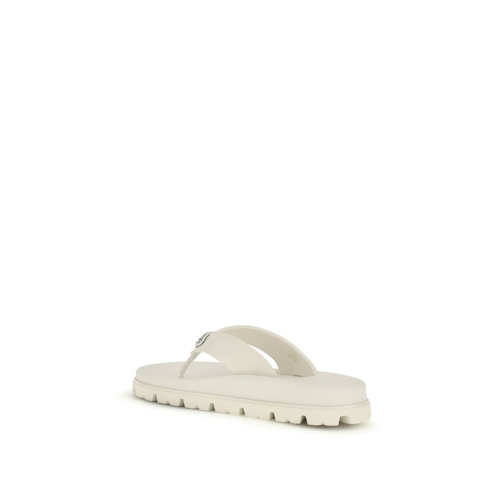 Prada White Rubber Flip-Flop Sandals | Regal Royce