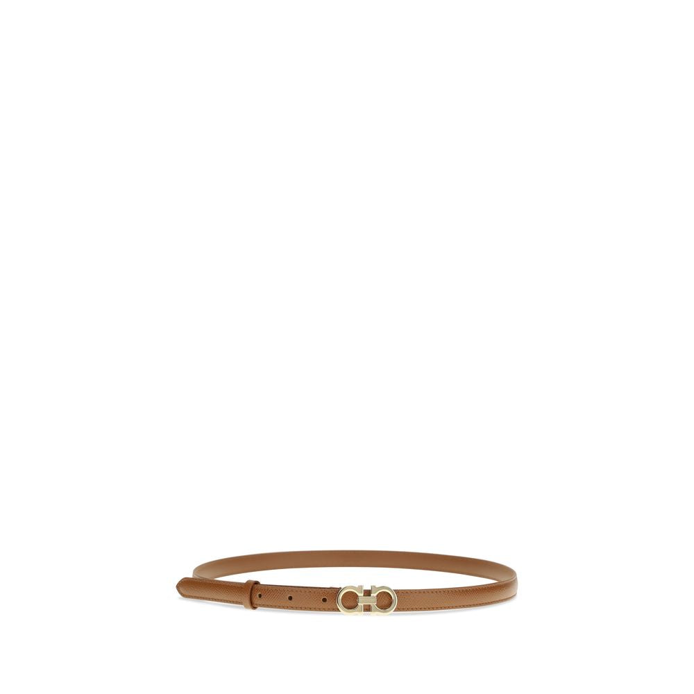 Ferragamo Beige Calf Leather Bos Taurus Thin Belt | Regal Royce