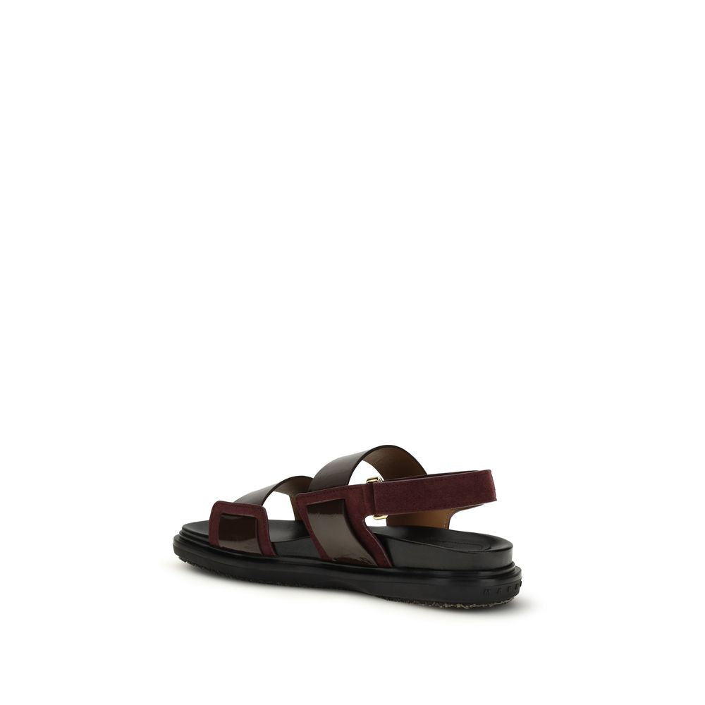 Marni Black Calf Leather Bos Taurus Strap-On Sandals | Regal Royce