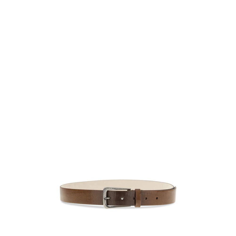 Brunello Cucinelli Brown Calf Leather Bos Taurus Regular Belt | Regal Royce