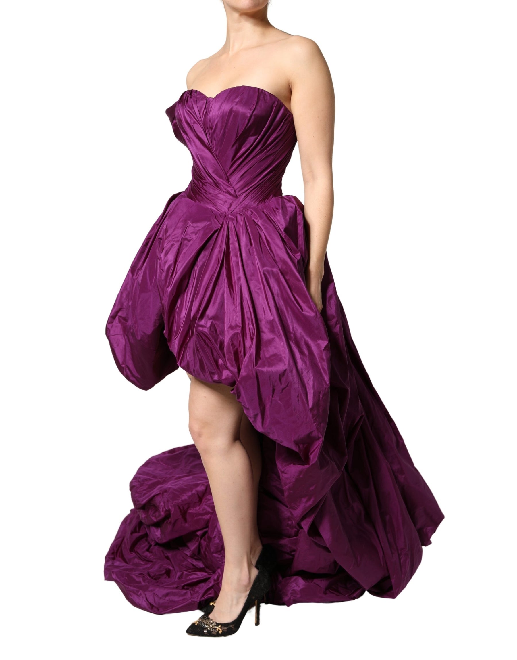 Dolce & Gabbana Purple Strapless A-line Asymmetric Dress | Regal Royce